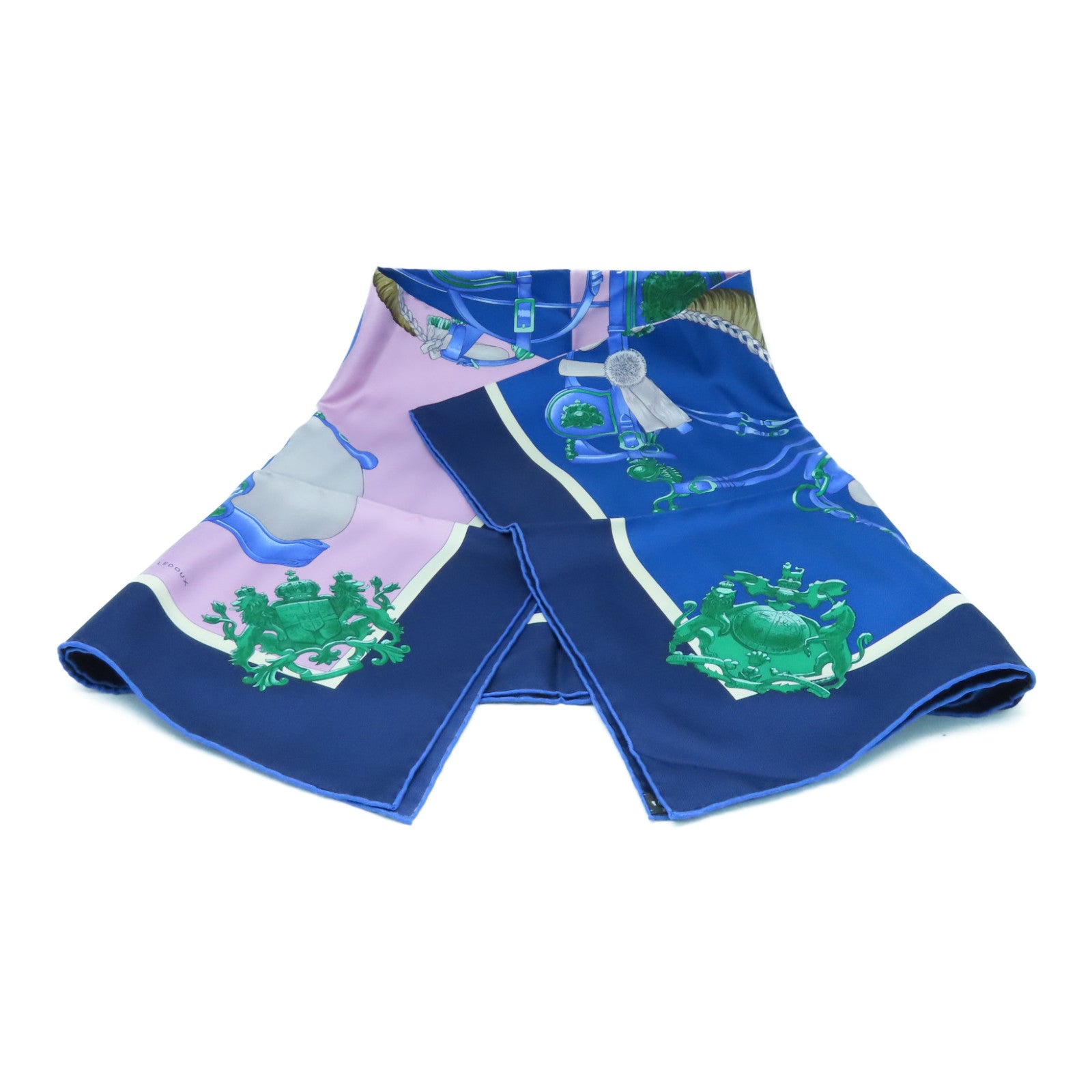 HERMES 丝质Scarf丝巾蓝色/粉红色/彩色