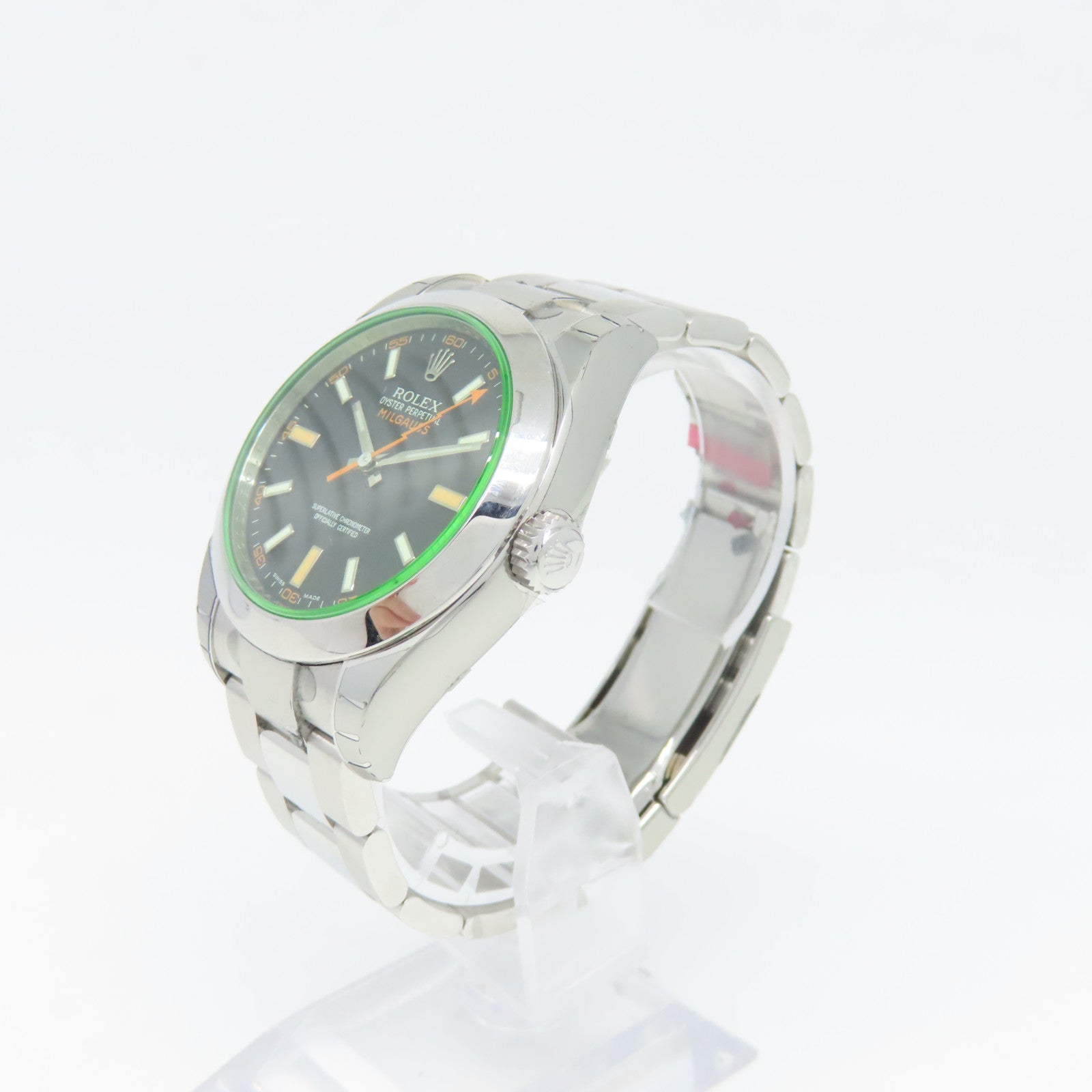 ROLEX Milgauss不鏽鋼自動機芯手錶黑色#16.5cm