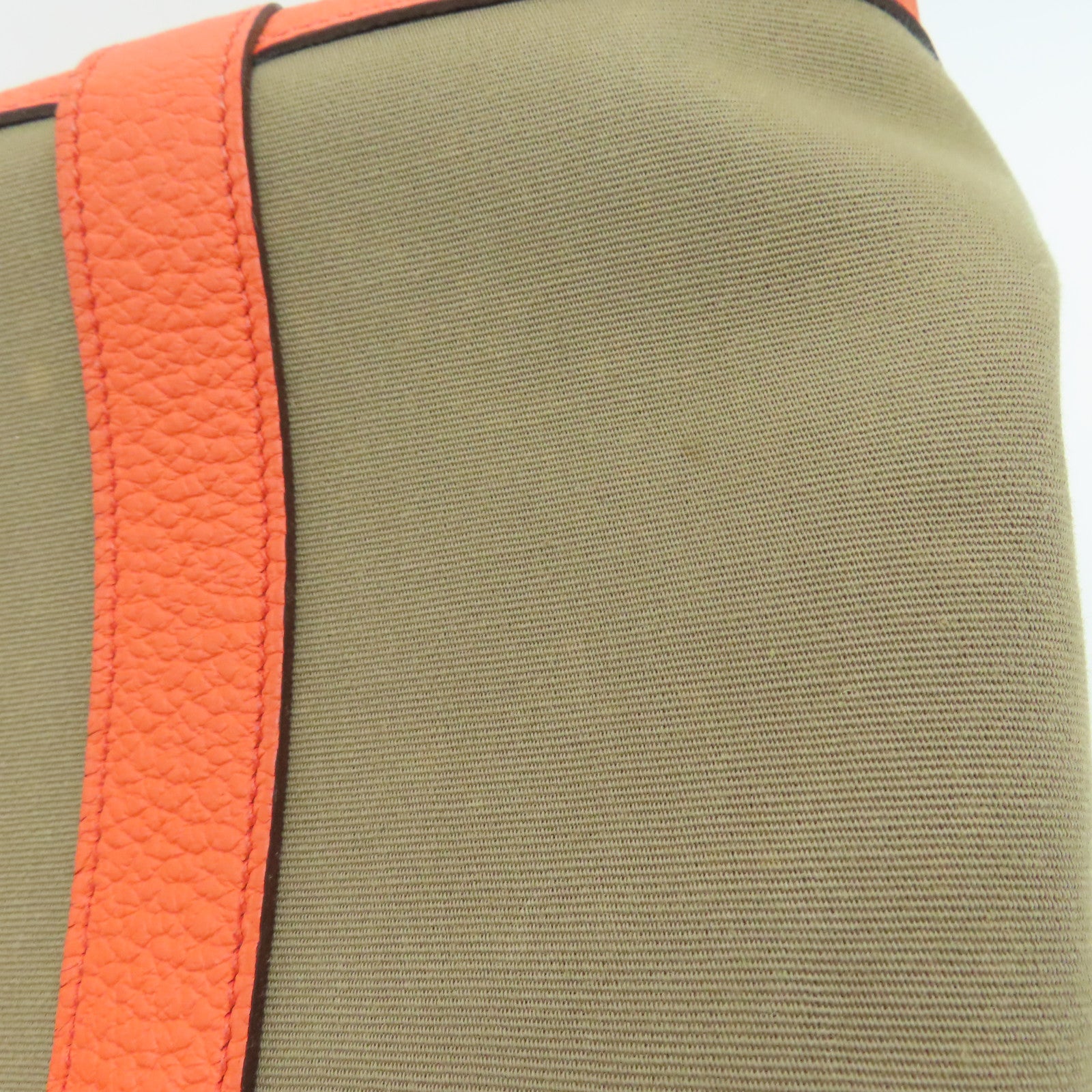 HERMES 帆布Garden Party TPM Tote Bag銀扣手挽袋啡色橙色