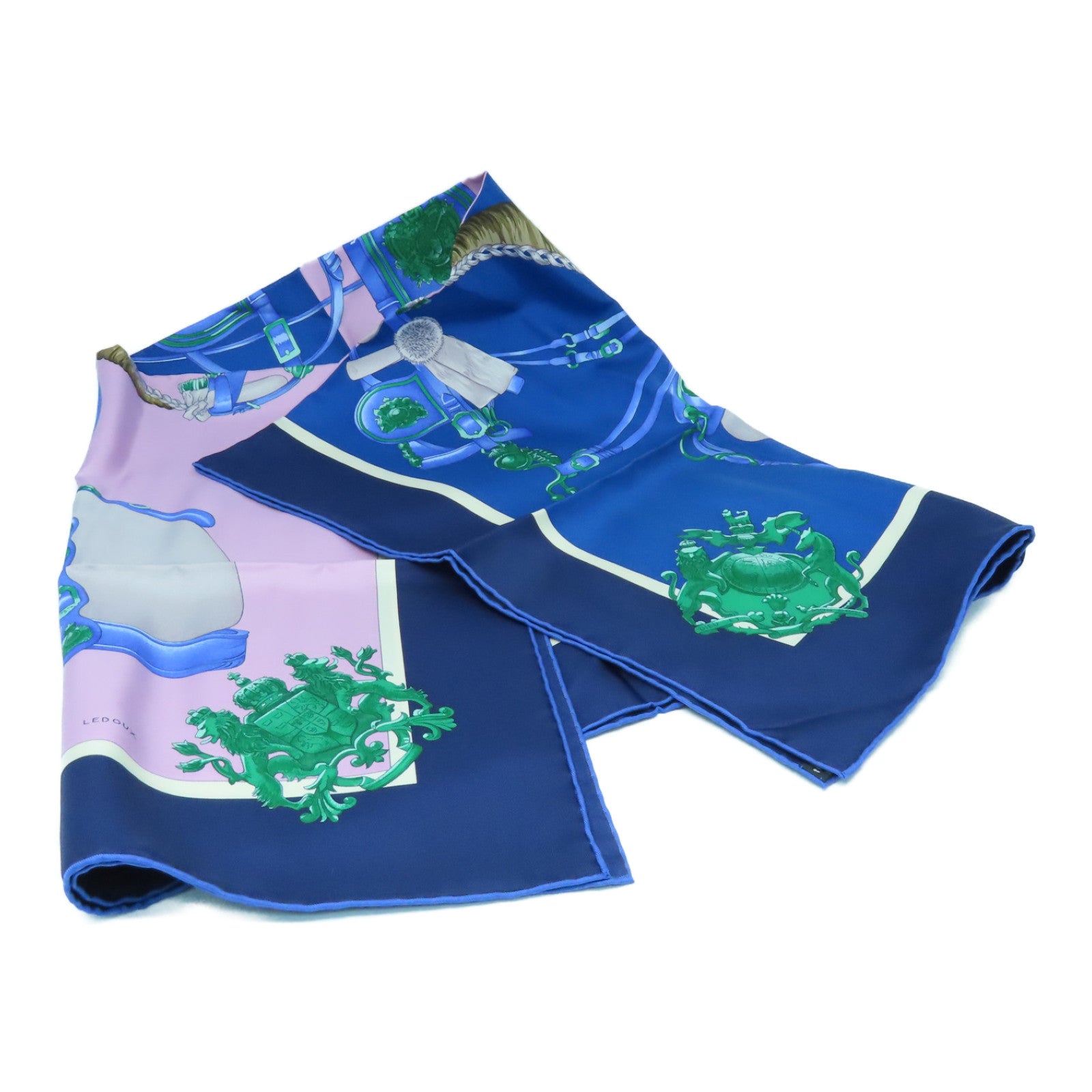 HERMES 丝质Scarf丝巾蓝色/粉红色/彩色