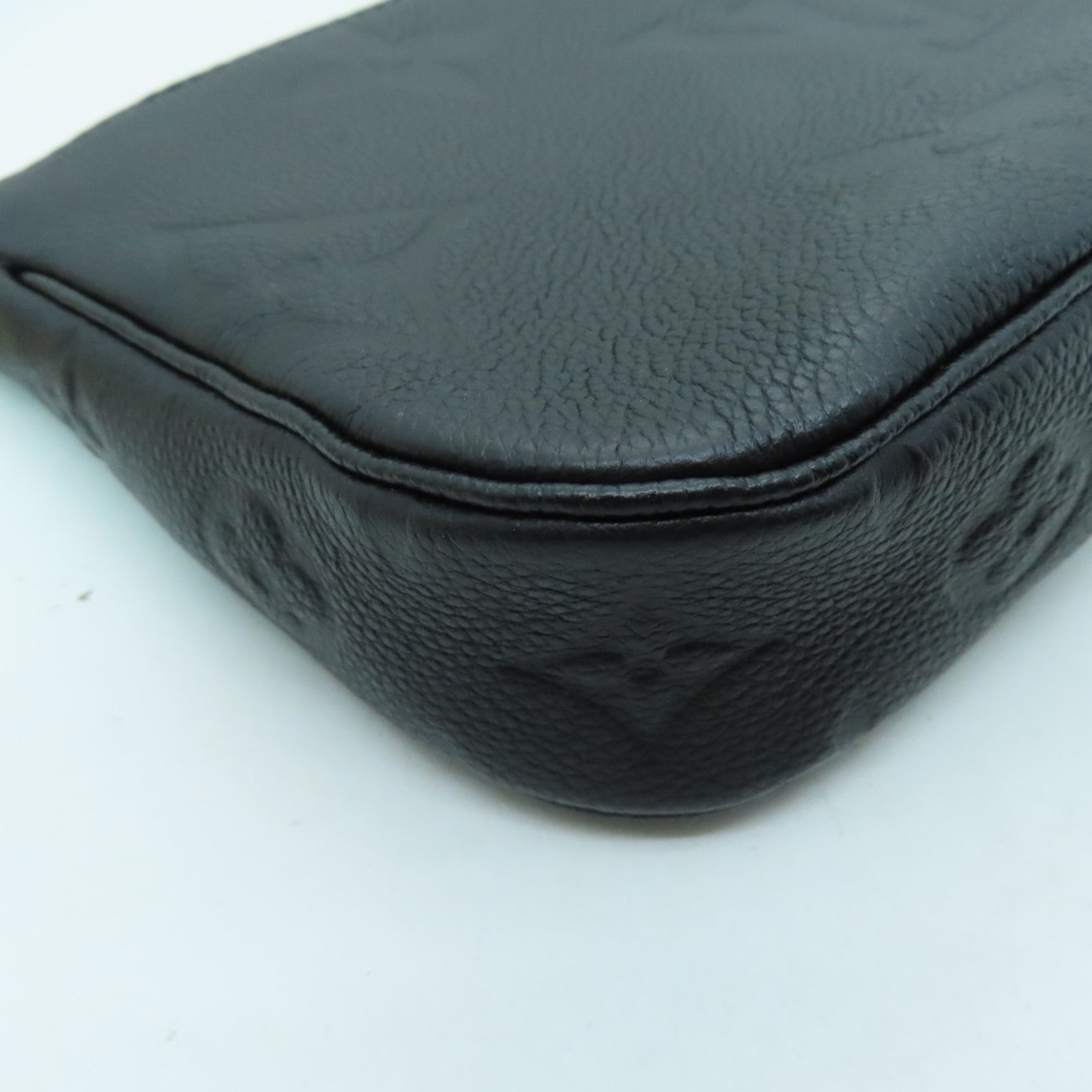 LOUIS VUITTON Monogram Empreinte Multi Pochette Accessoires Gold Buckle Shoulder Bag Black