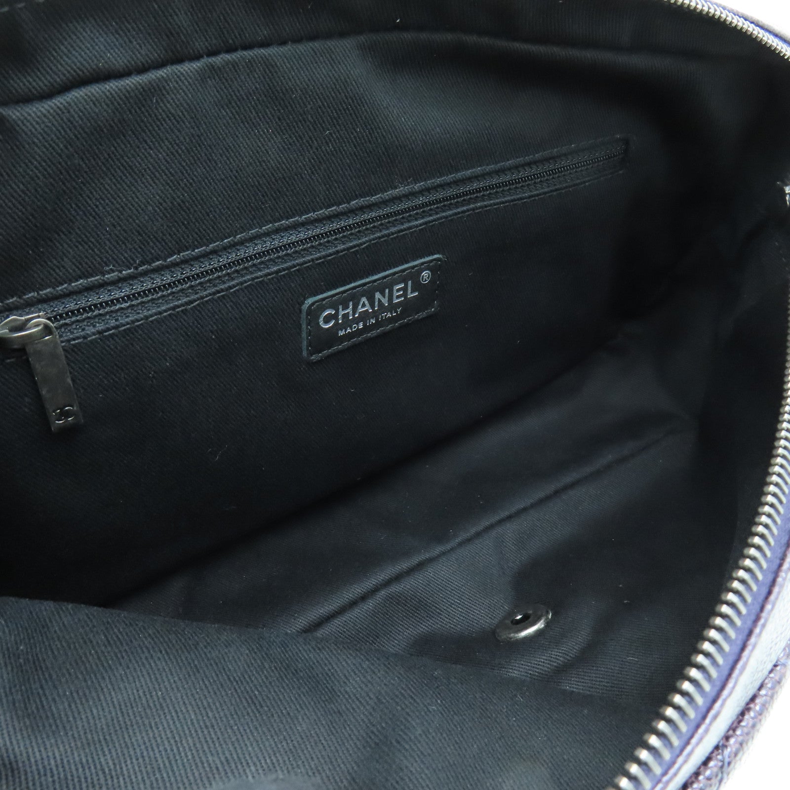 CHANEL 菱格Caviar皮革Chain Shoulder Bag链带肩背袋紫色