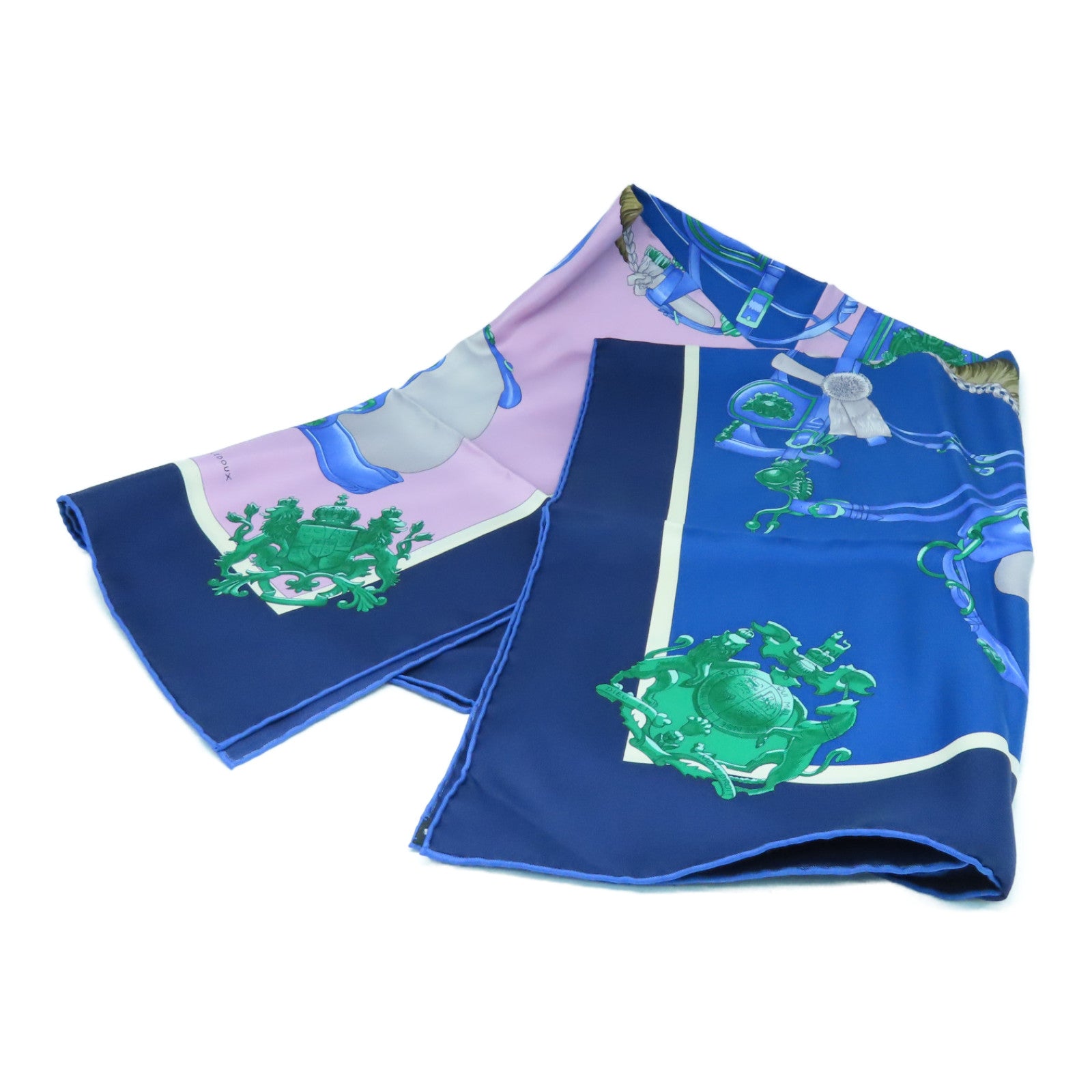 HERMES 丝质Scarf丝巾蓝色/粉红色/彩色