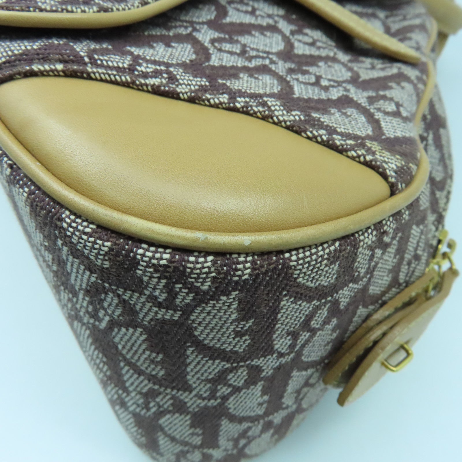 Dior canvas Shoulder Bag gold buckle shoulder bag brown