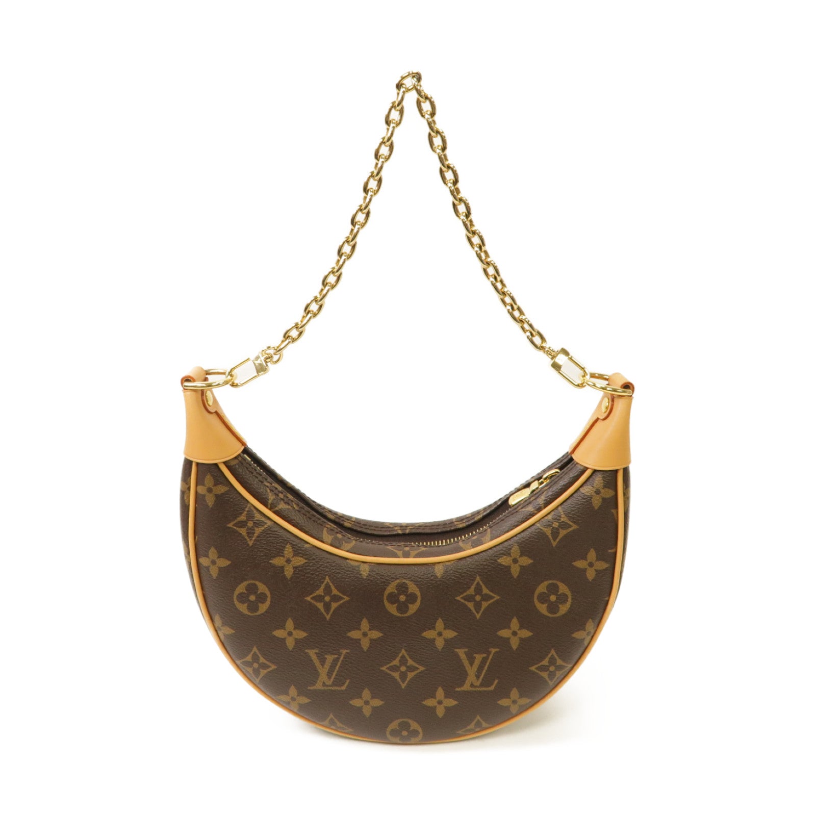 LOUIS VUITTON Monogram Loop金扣手挽肩背兩用袋棕色