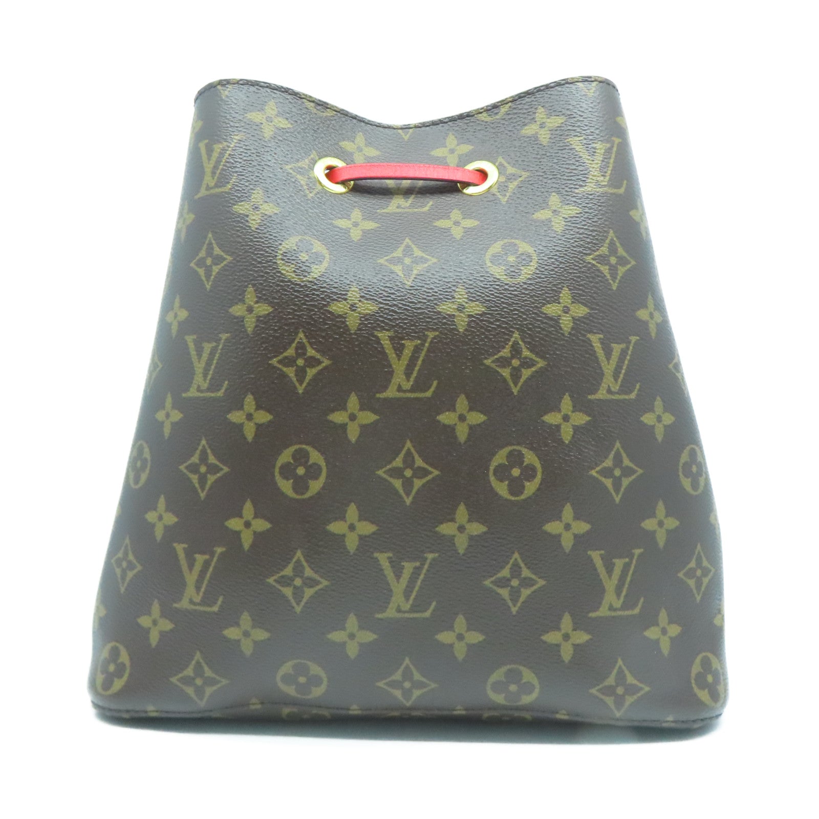 LOUIS VUITTON Monogram NeoNoe MM金扣肩背袋啡色/紅色