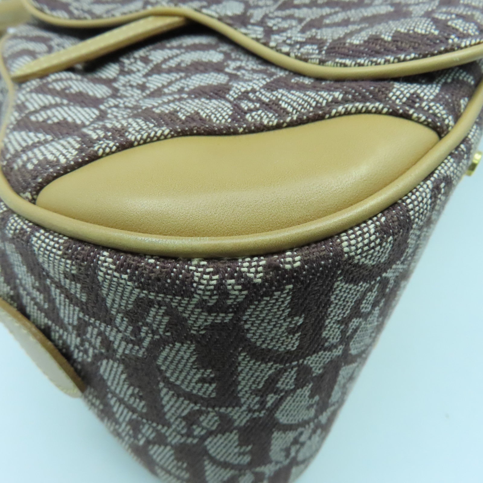 Dior canvas Shoulder Bag gold buckle shoulder bag brown