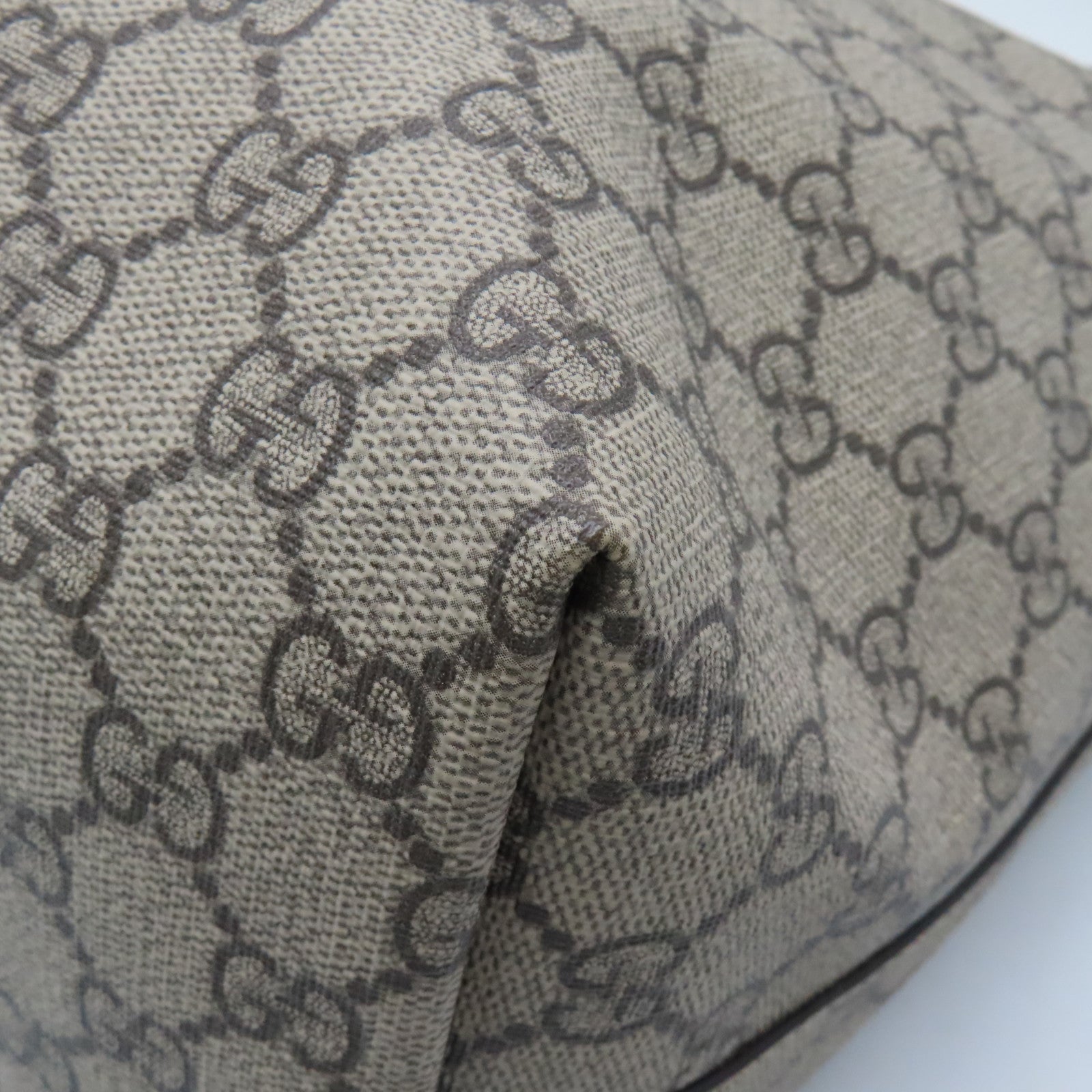 GUCCI 塗層帆布Ophidia金扣手挽袋/肩背袋白色/啡色