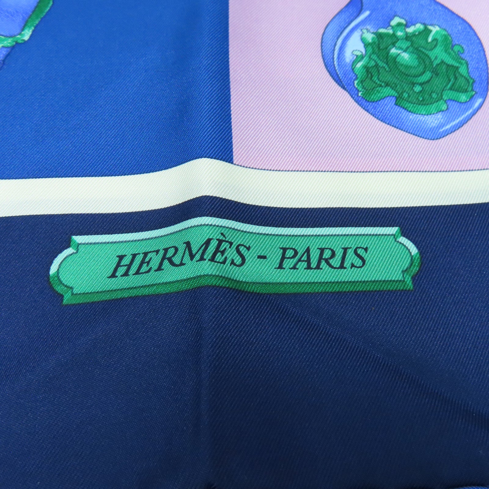 HERMES 丝质Scarf丝巾蓝色/粉红色/彩色
