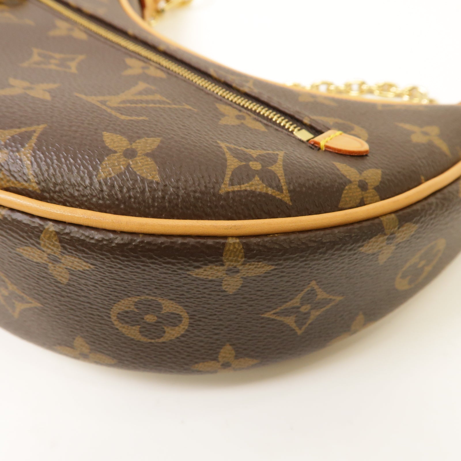 LOUIS VUITTON Monogram Loop金扣手挽肩背兩用袋棕色