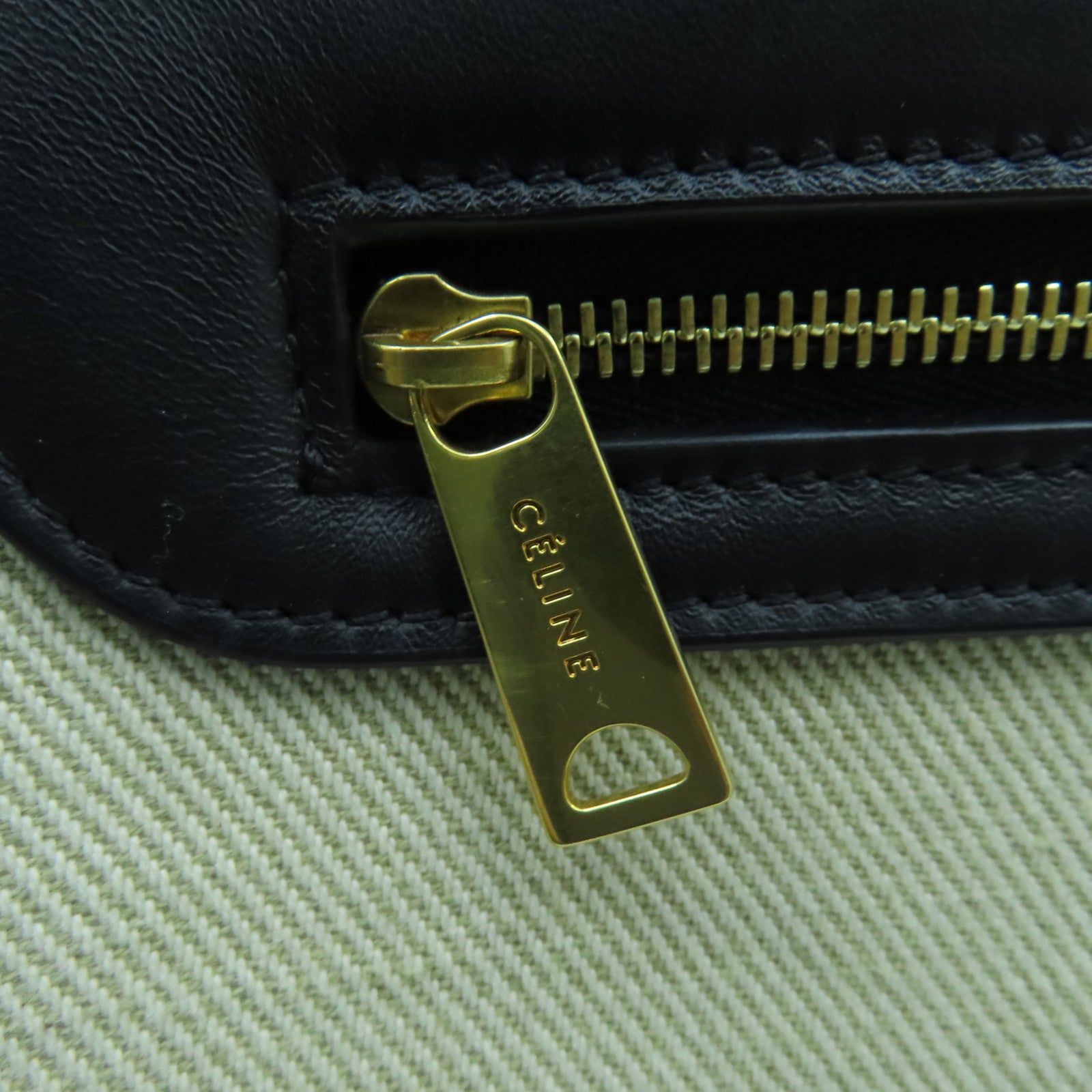 CELINE 帆布/牛皮皮革Trapeze Shoulder Bag金扣手挽肩背兩用袋黑色/橙色/白色