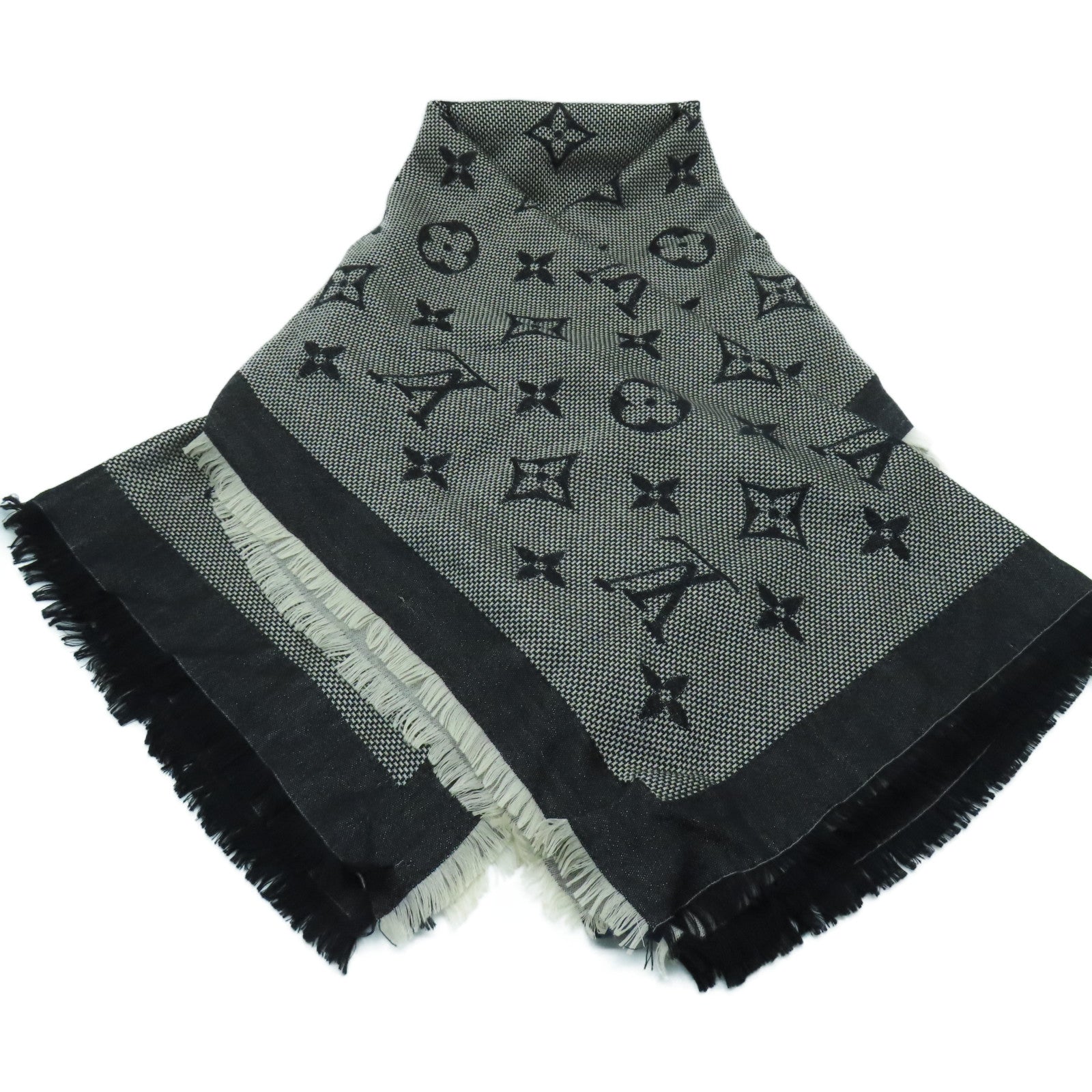 LOUIS VUITTON Wool/Silk Scarf Black