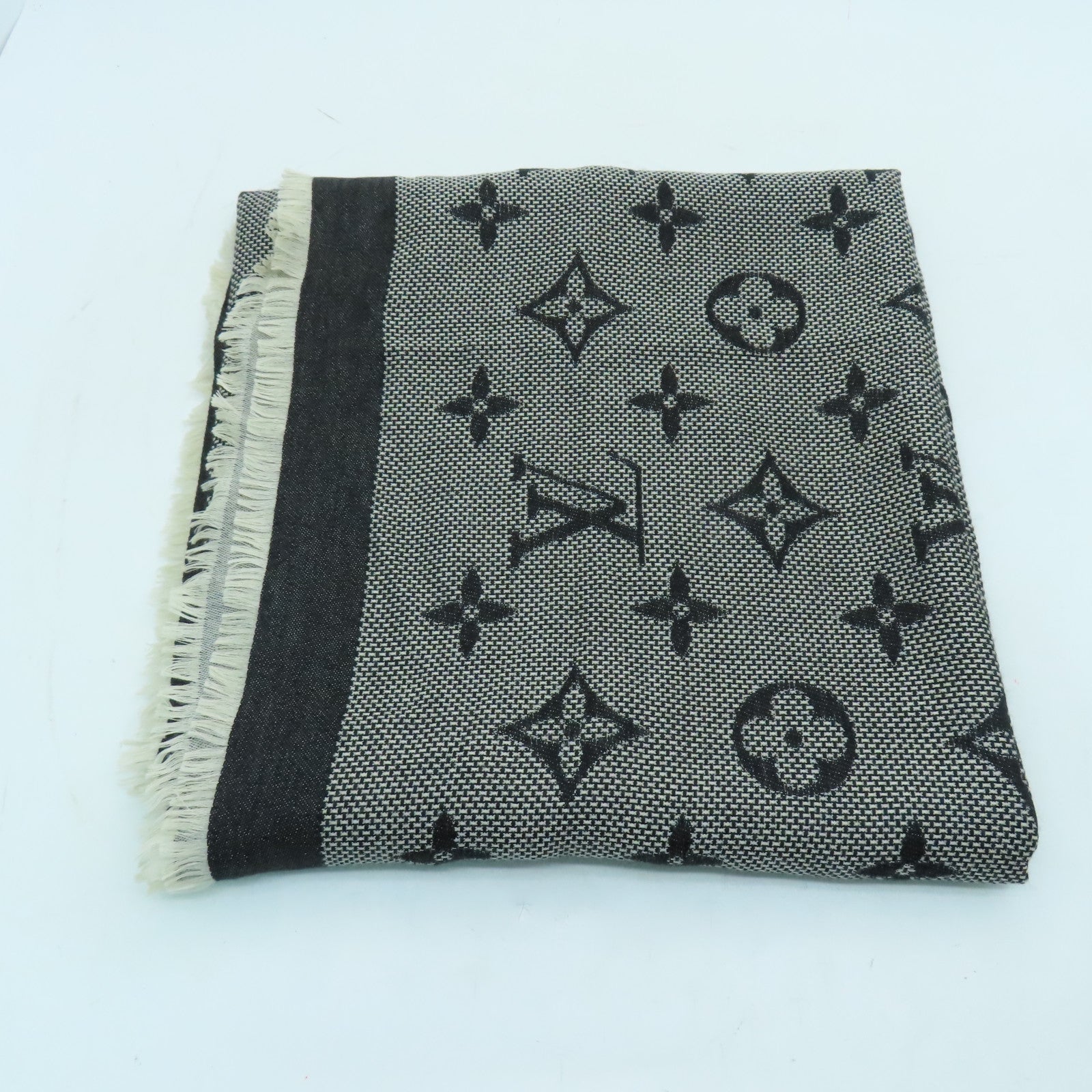 LOUIS VUITTON Wool/Silk Scarf Black