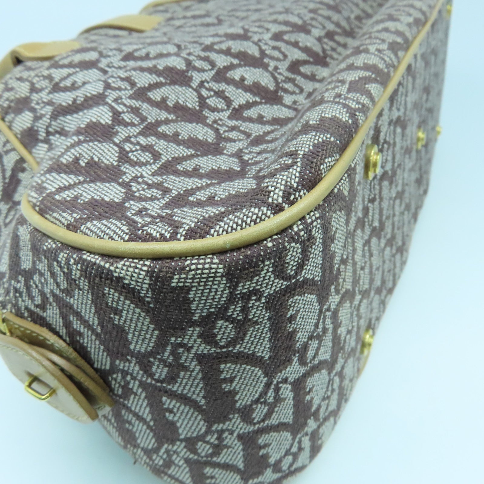 Dior canvas Shoulder Bag gold buckle shoulder bag brown
