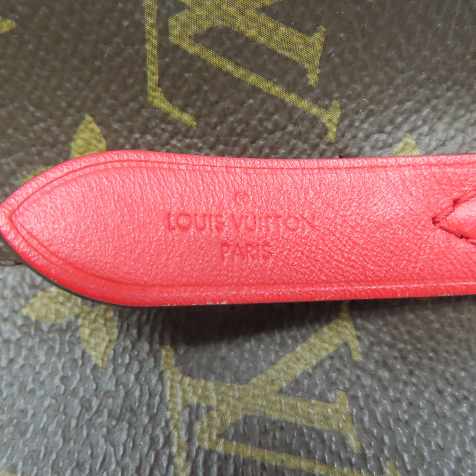 LOUIS VUITTON Monogram NeoNoe MM金扣肩背袋啡色/紅色