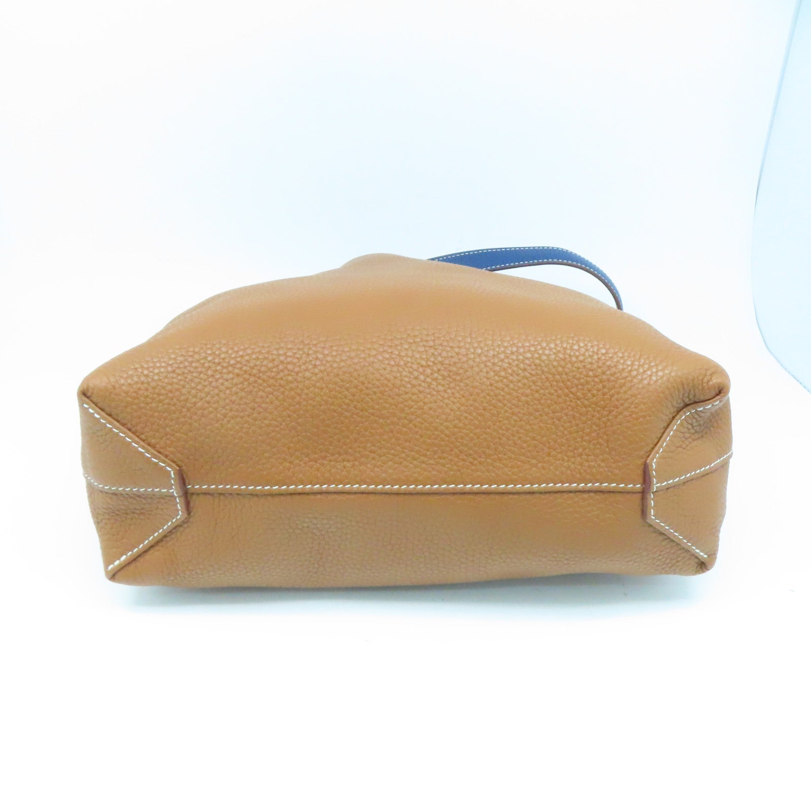 HERMES Clemence皮革Double Sens 36手挽袋Deep Bleu/Gold啡色/蓝色