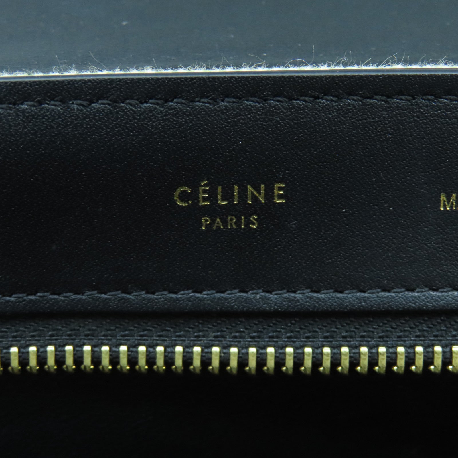CELINE 帆布/牛皮皮革Trapeze Shoulder Bag金扣手挽肩背兩用袋黑色/橙色/白色