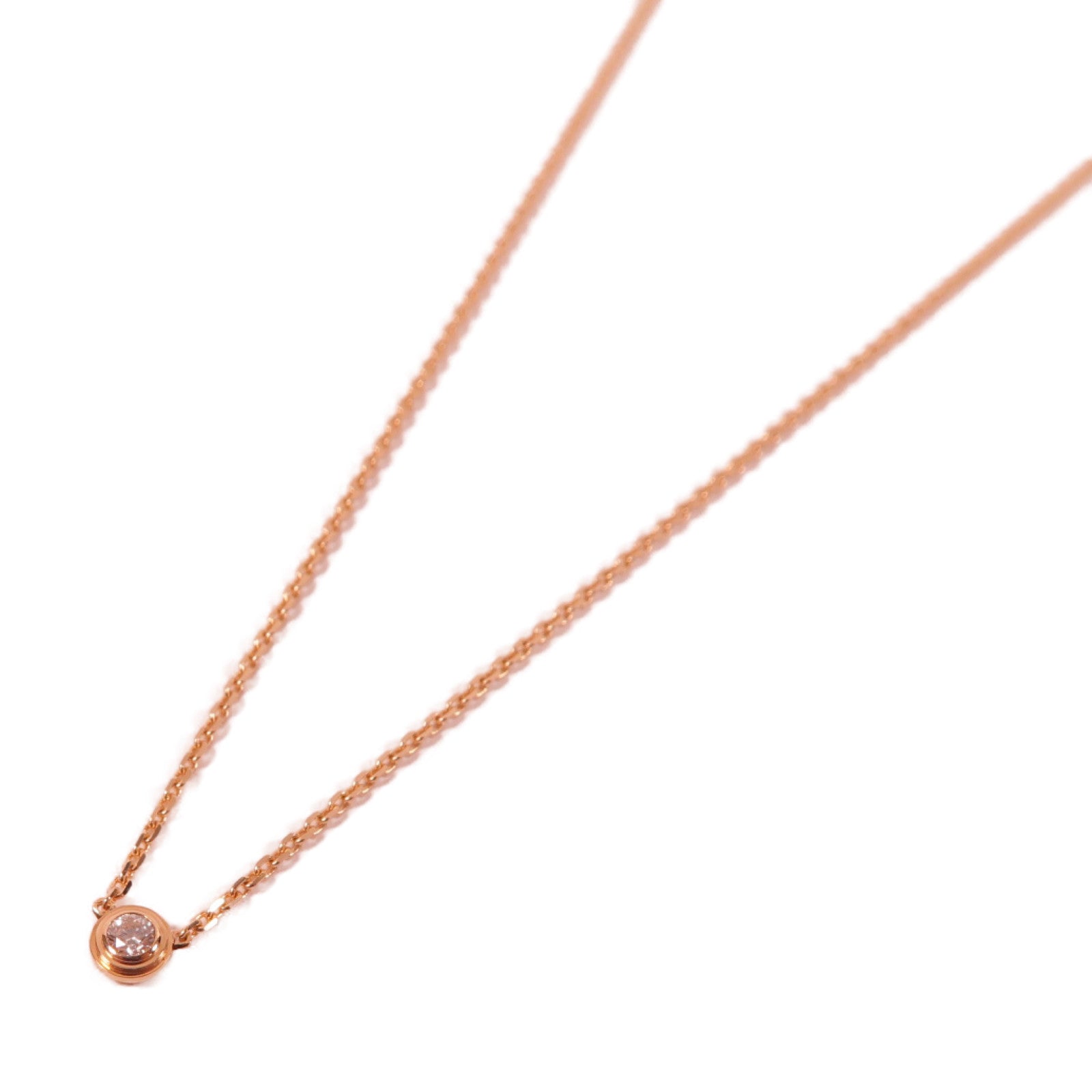 CARTIER 18K玫瑰金Diamond Necklace 0.04ct粉金色