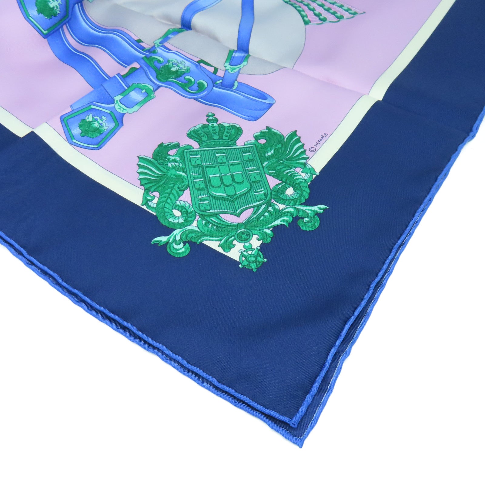 HERMES 丝质Scarf丝巾蓝色/粉红色/彩色