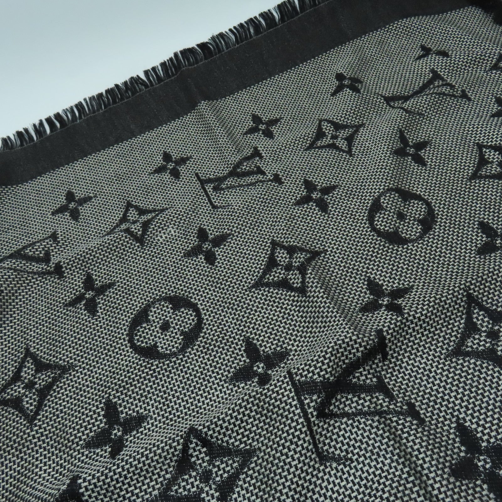 LOUIS VUITTON Wool/Silk Scarf Black