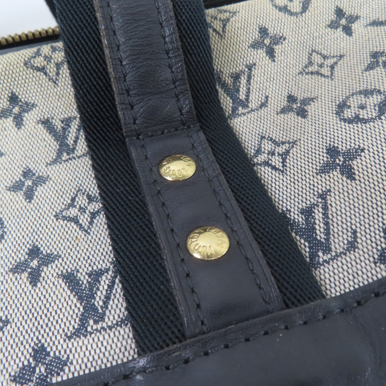 LOUIS VUITTON Monogram Mini Josephine GM金扣手挽袋藍色