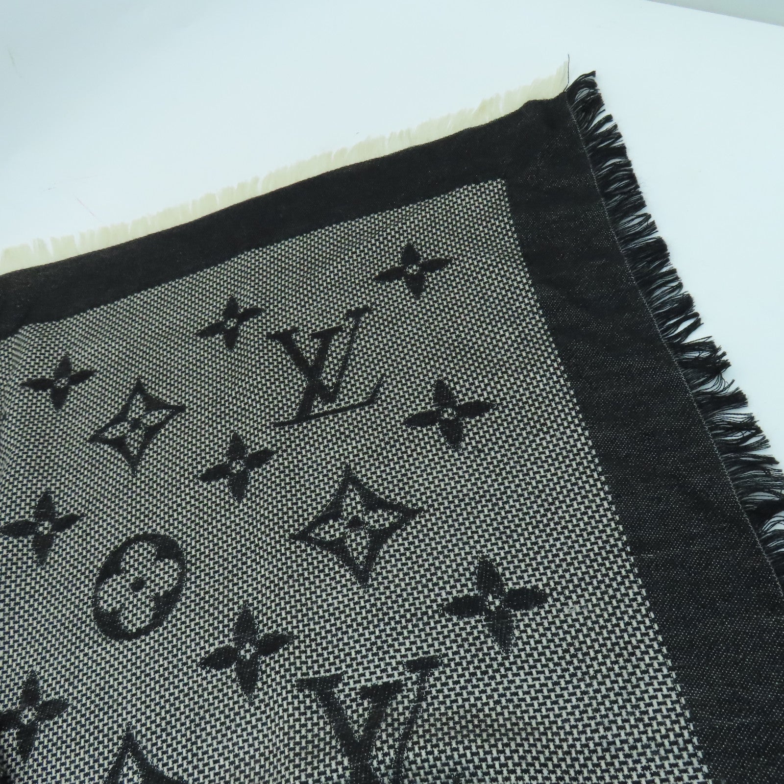 LOUIS VUITTON Wool/Silk Scarf Black