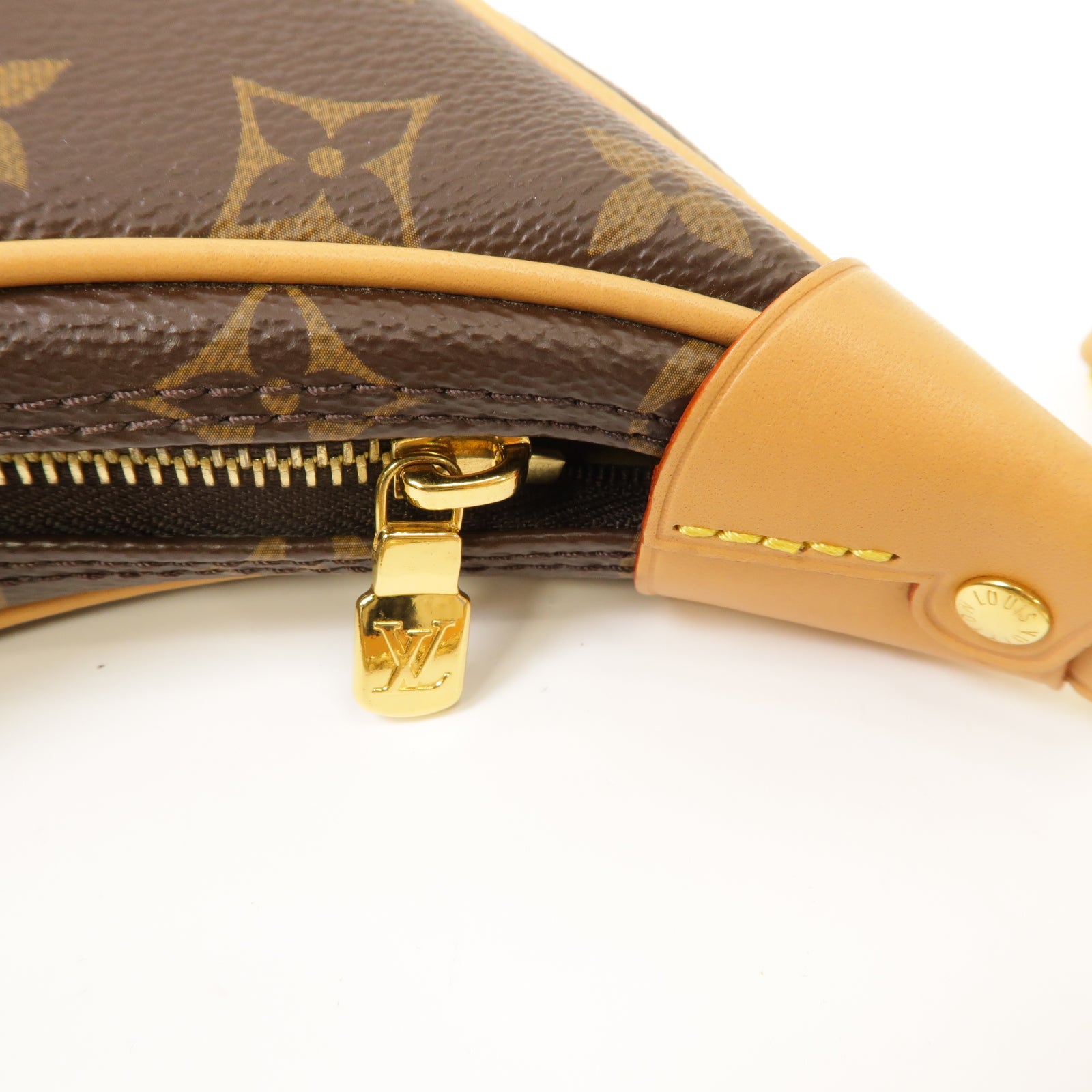 LOUIS VUITTON Monogram Loop金扣手挽肩背兩用袋棕色