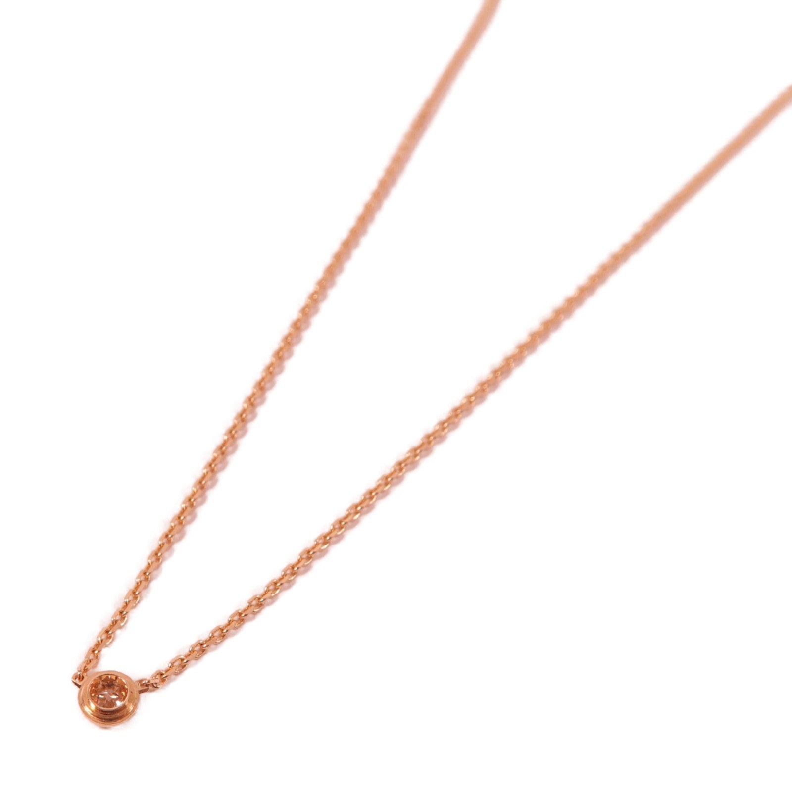 CARTIER 18K玫瑰金Diamond Necklace 0.04ct粉金色