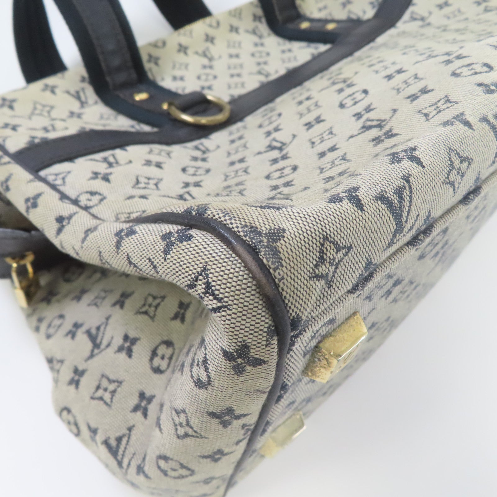 LOUIS VUITTON Monogram Mini Josephine GM金扣手挽袋藍色