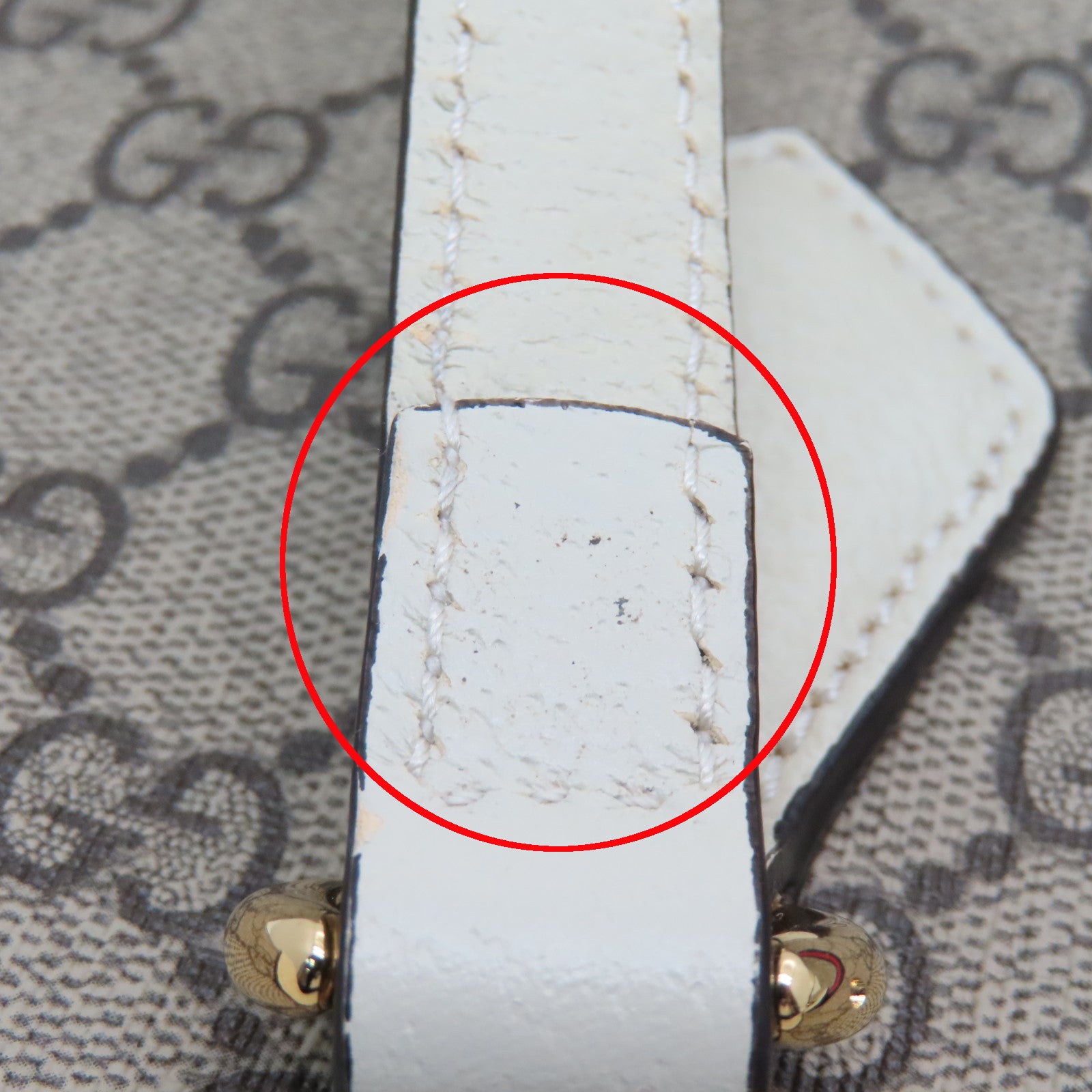 GUCCI 塗層帆布Ophidia金扣手挽袋/肩背袋白色/啡色