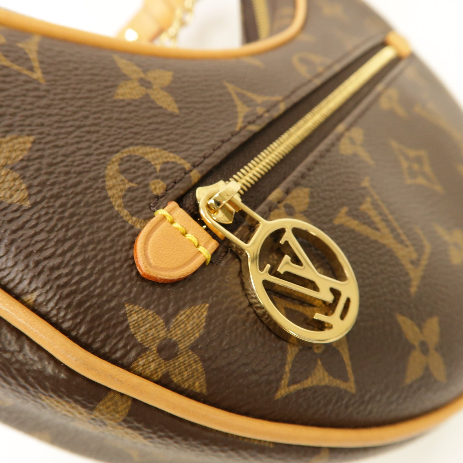 LOUIS VUITTON Monogram Loop金扣手挽肩背兩用袋棕色