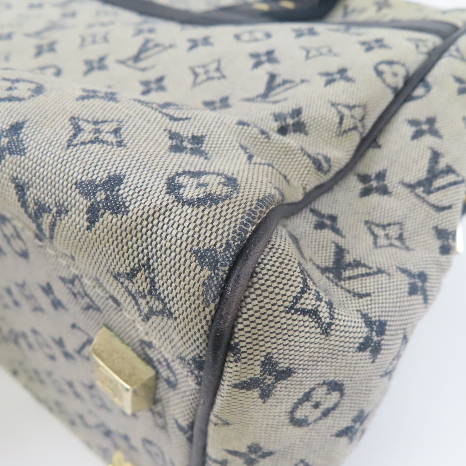 LOUIS VUITTON Monogram Mini Josephine GM金扣手挽袋藍色