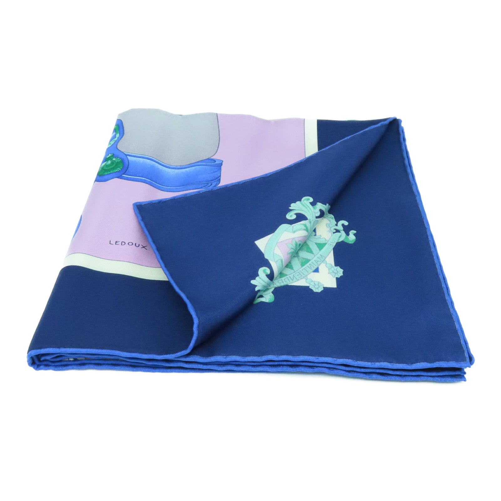 HERMES 丝质Scarf丝巾蓝色/粉红色/彩色