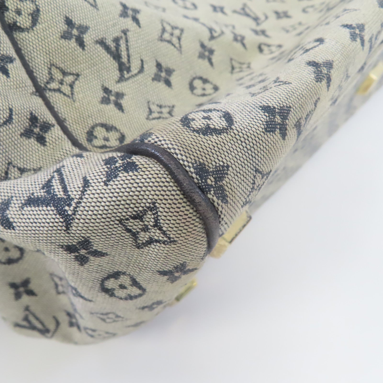 LOUIS VUITTON Monogram Mini Josephine GM金扣手挽袋藍色