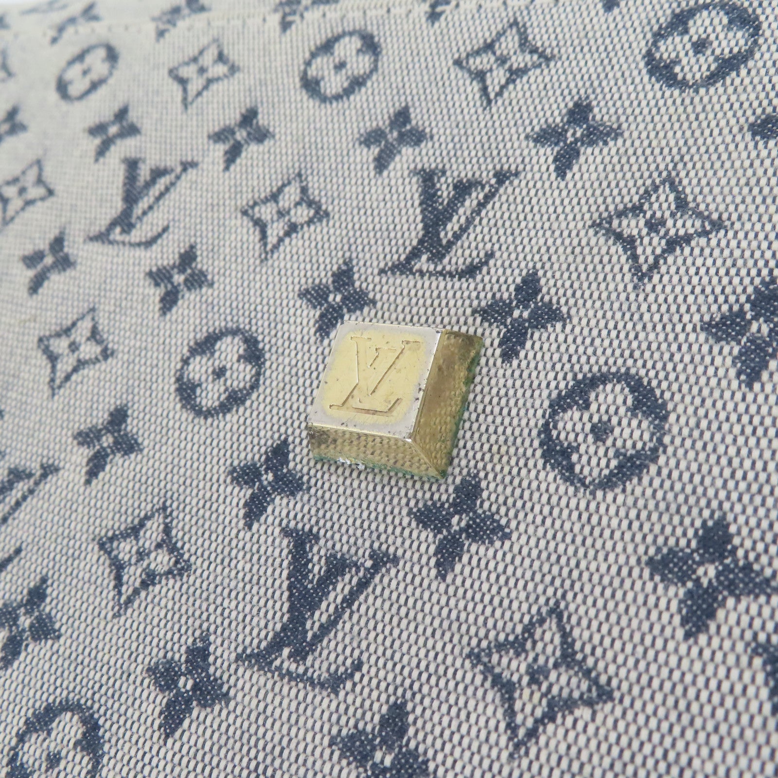 LOUIS VUITTON Monogram Mini Josephine GM金扣手挽袋藍色