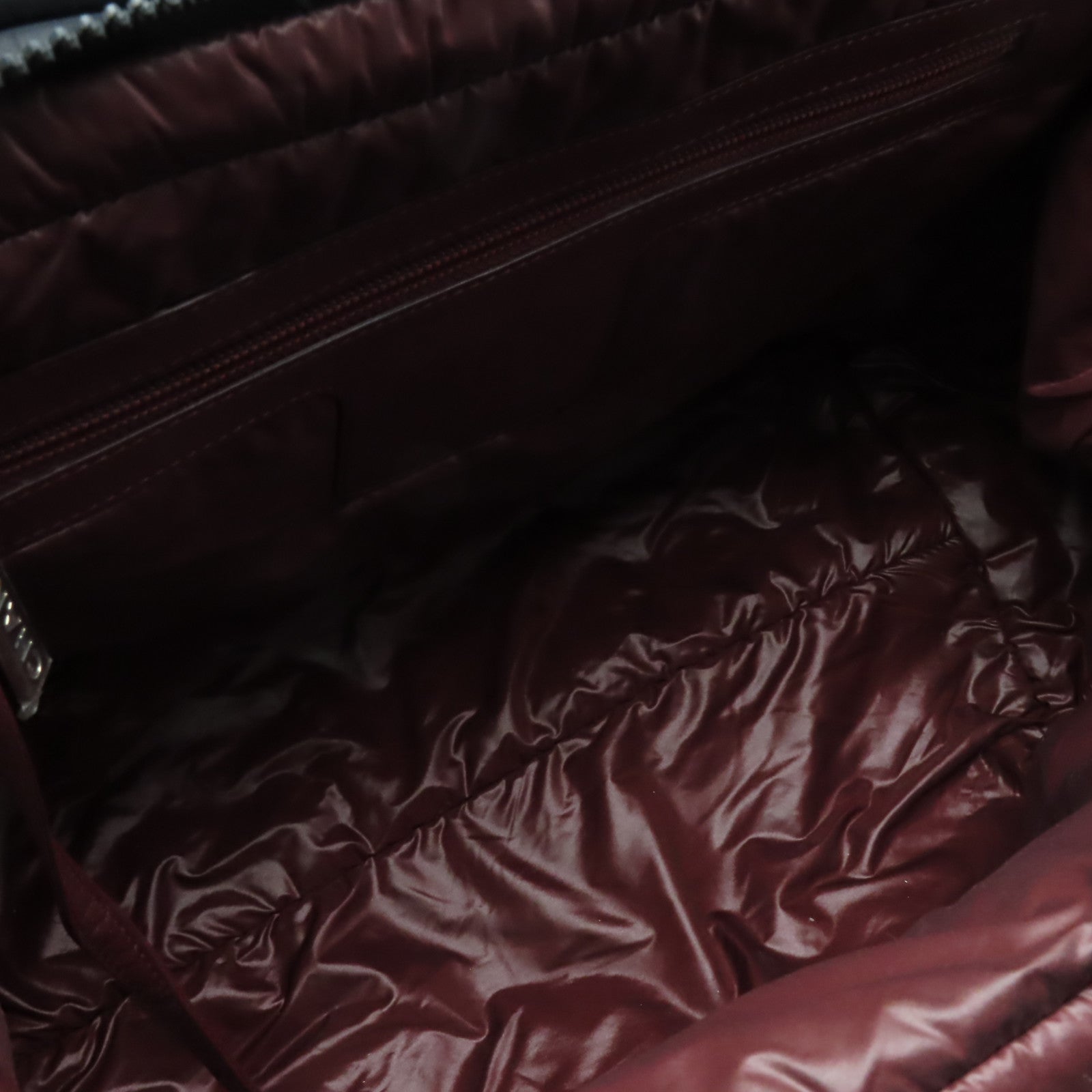 CHANEL 菱格尼龍Handbag銀扣手挽袋黑色