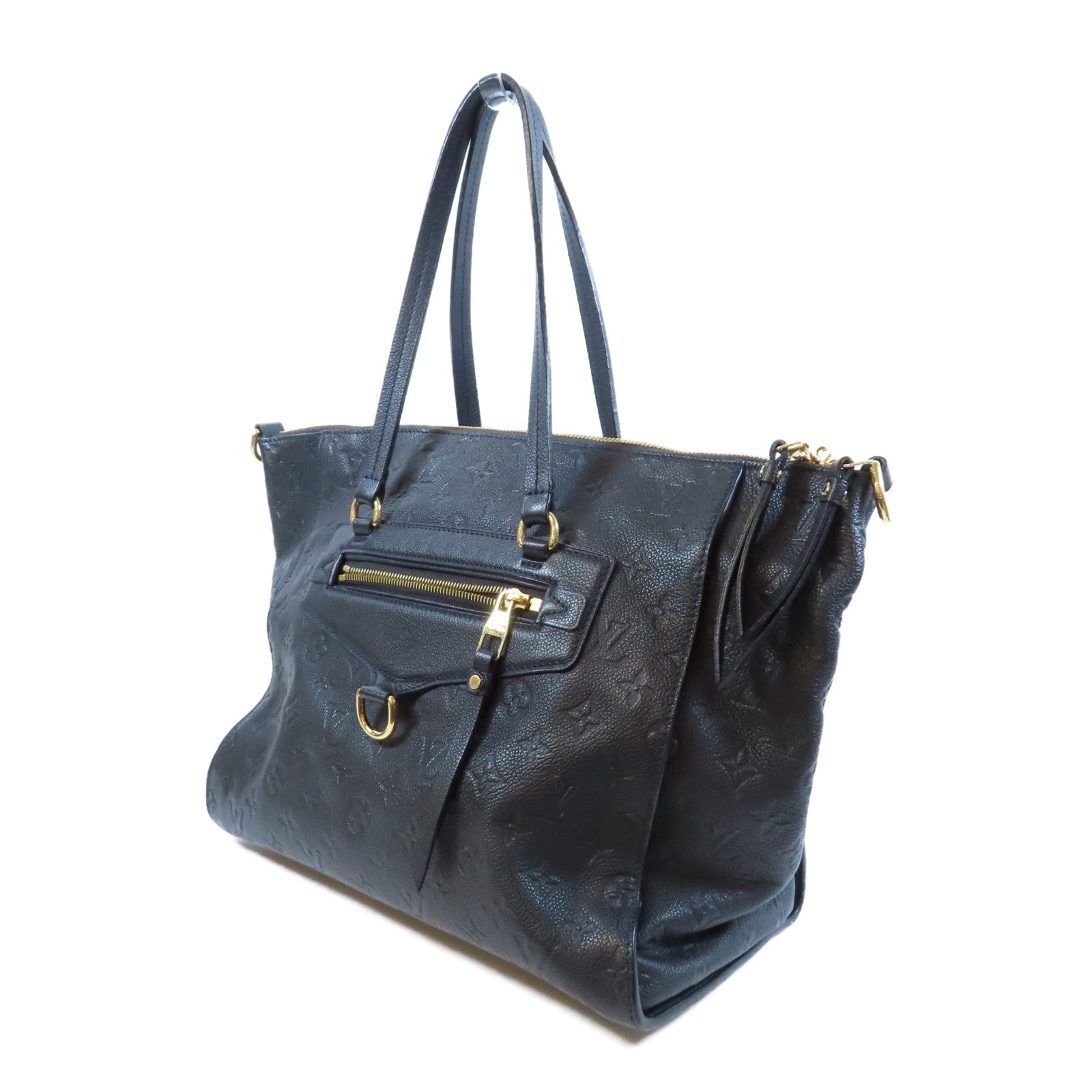 LOUIS VUITTON Monogram Empreinte Laminense PM金扣肩背袋黑色