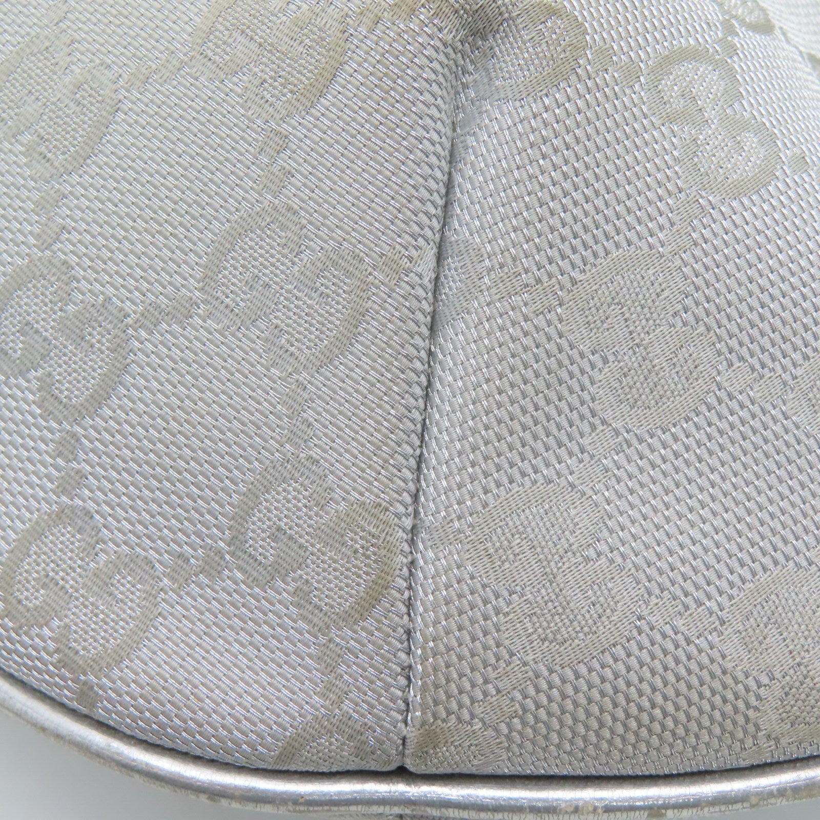 GUCCI 帆布Shoulder Bag银扣肩背袋银色