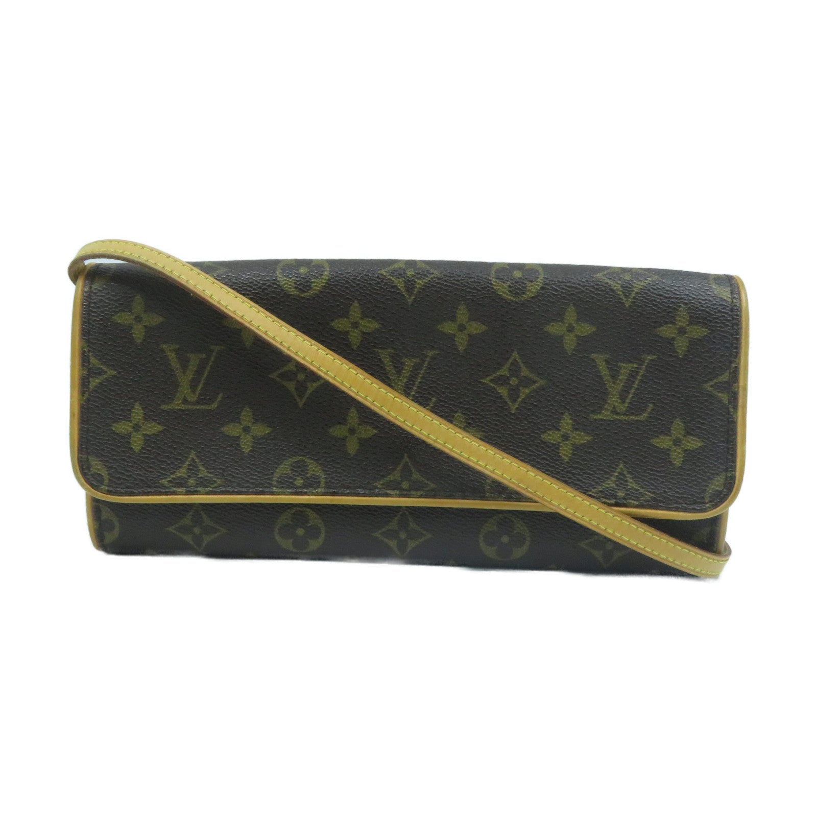 LOUIS VUITTON Monogram Pochette Twin GM金扣肩背袋啡色