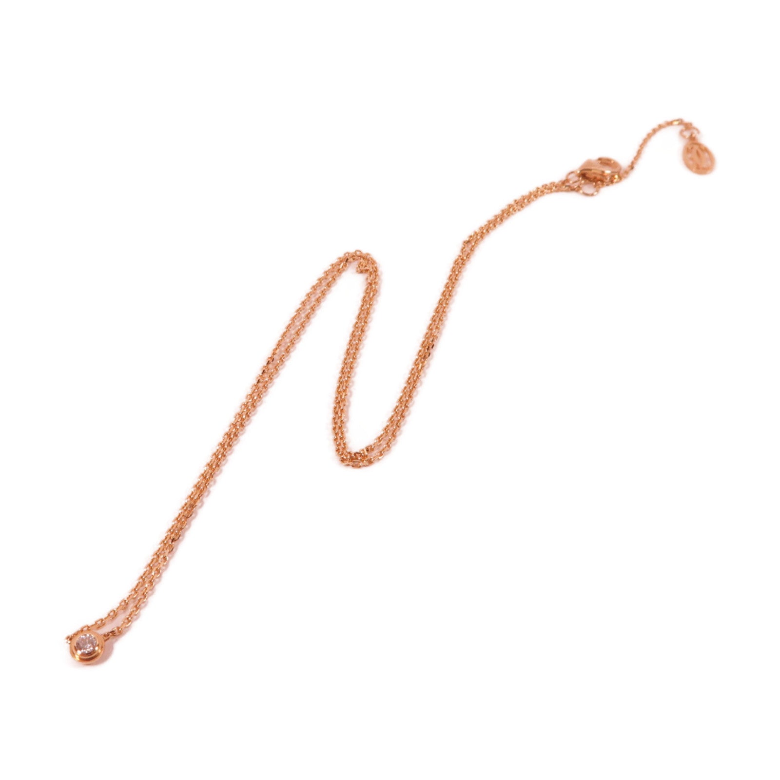 CARTIER 18K玫瑰金Diamond Necklace 0.04ct粉金色