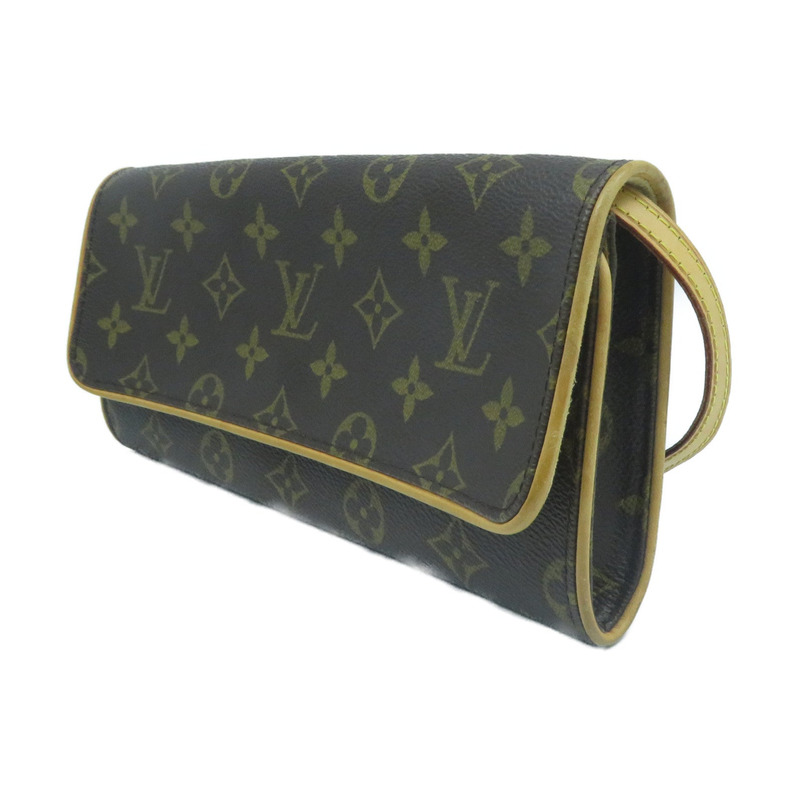LOUIS VUITTON Monogram Pochette Twin GM金扣肩背袋啡色