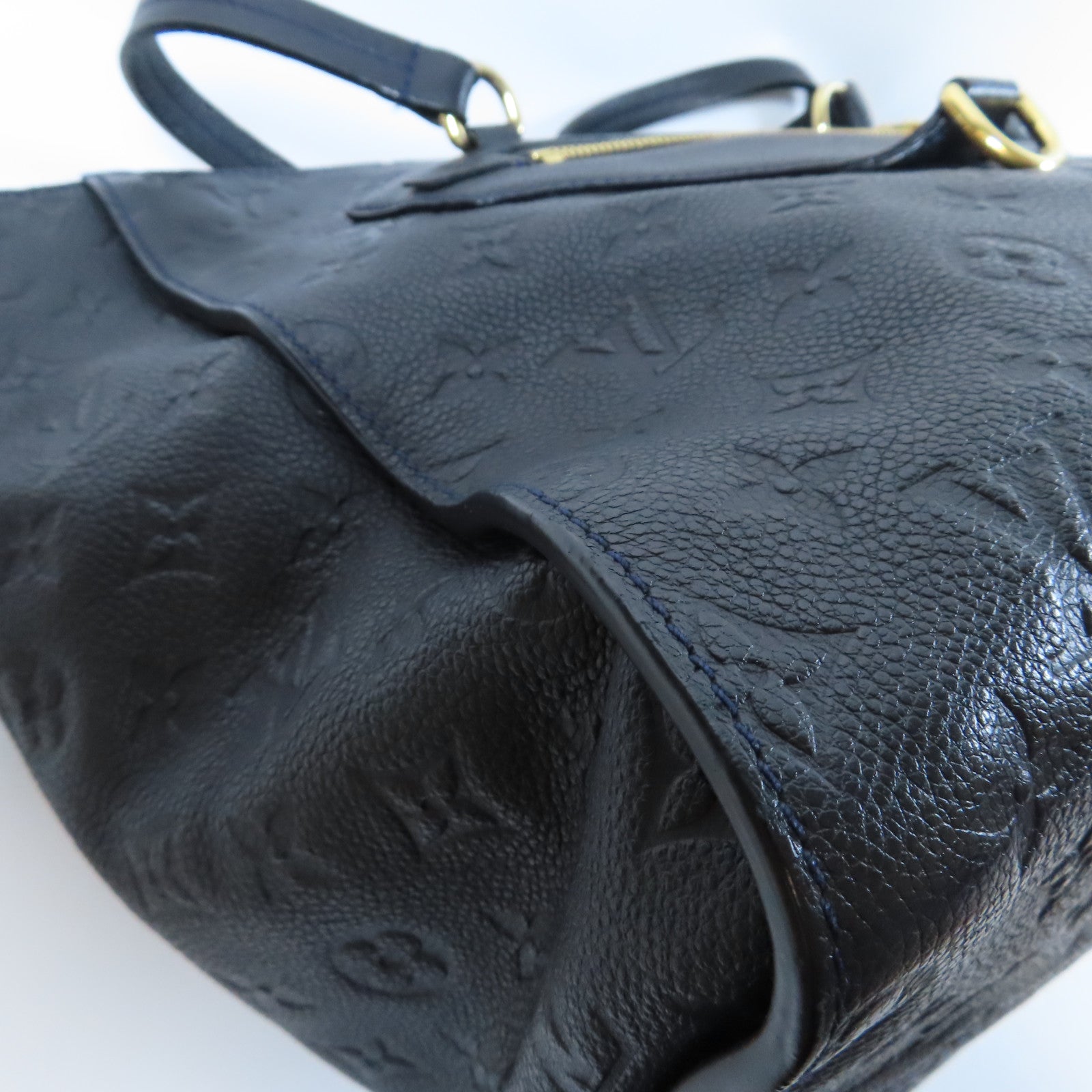 LOUIS VUITTON Monogram Empreinte Laminense PM金扣肩背袋黑色