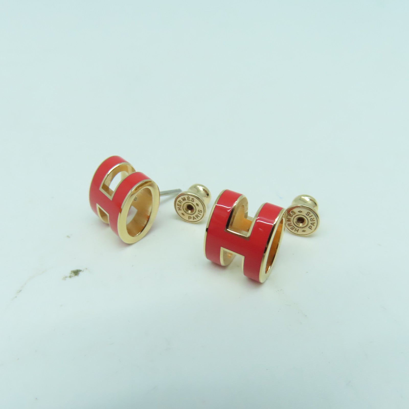 HERMES 金屬Pop H Earrings耳環金色/粉紅色