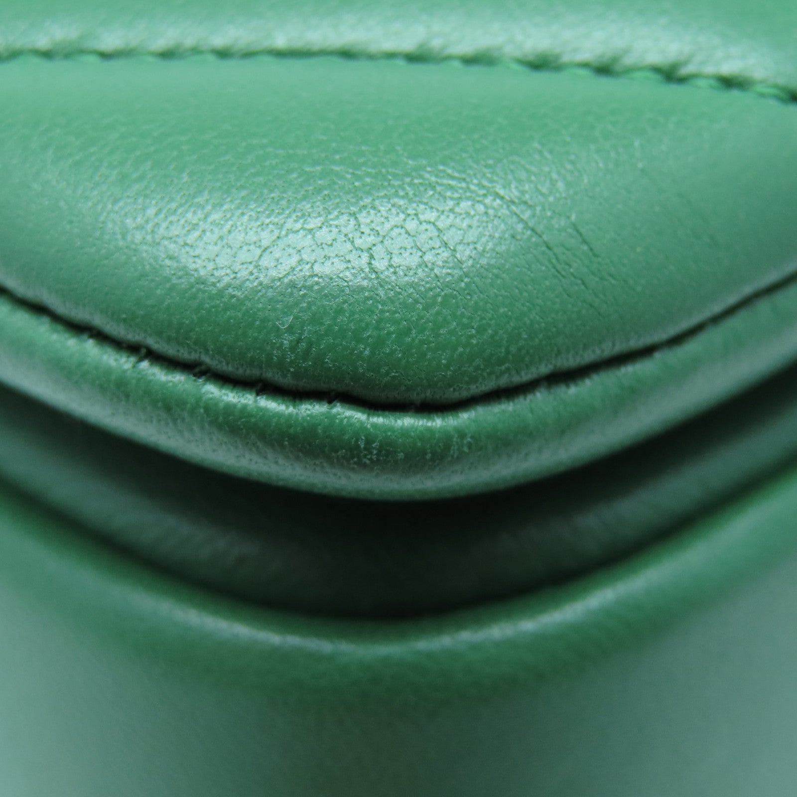 CHANEL 斜纹牛皮皮革CC Trendy金扣手挽肩背两用袋绿色