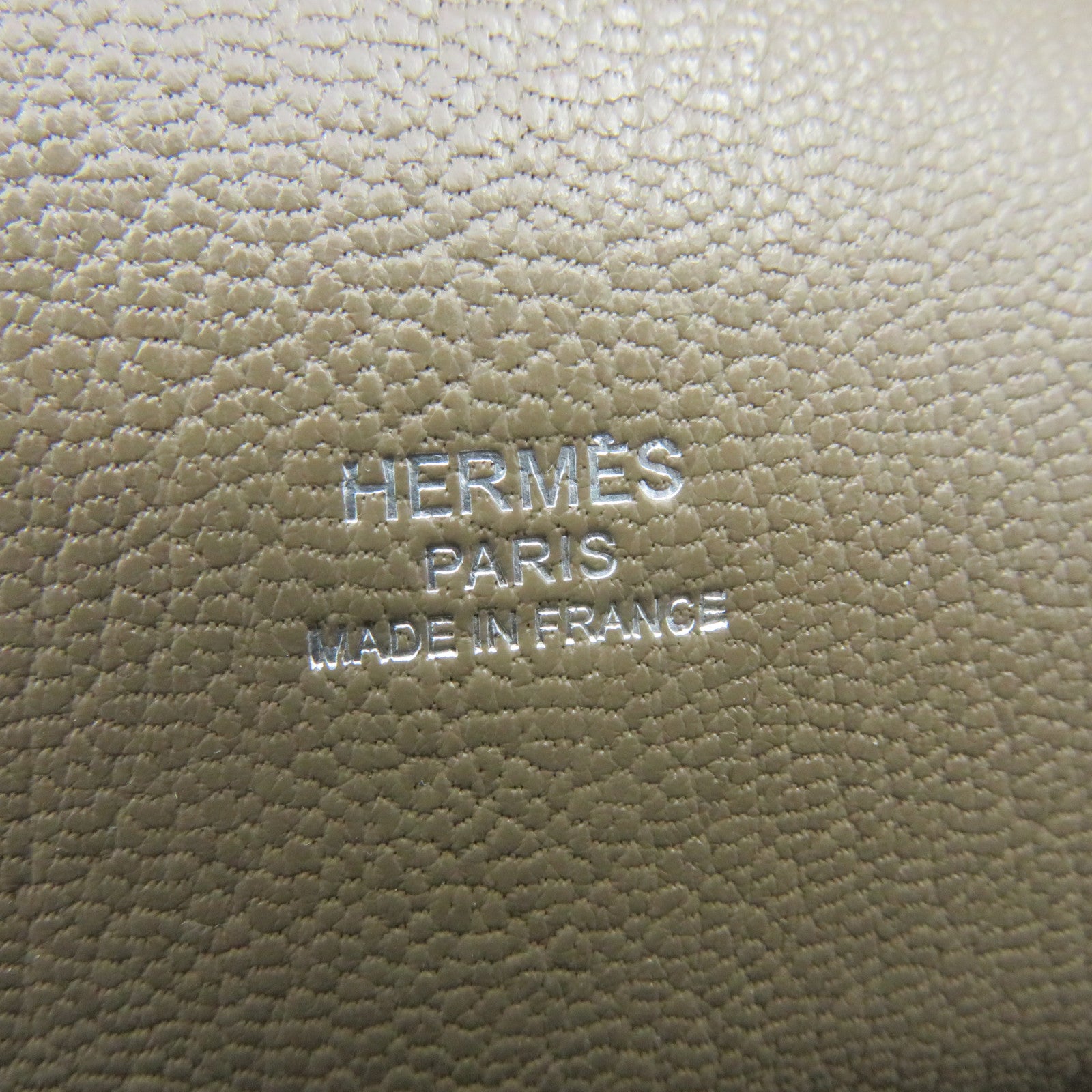 HERMES Clemence皮革Jypsiere 28銀扣肩背袋大象灰