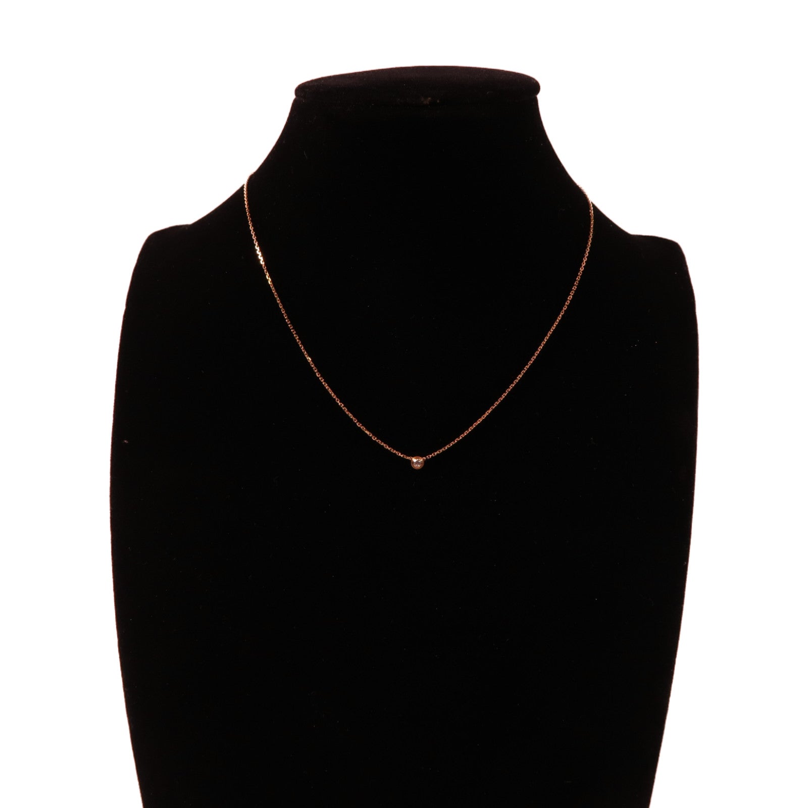 CARTIER 18K玫瑰金Diamond Necklace 0.04ct粉金色