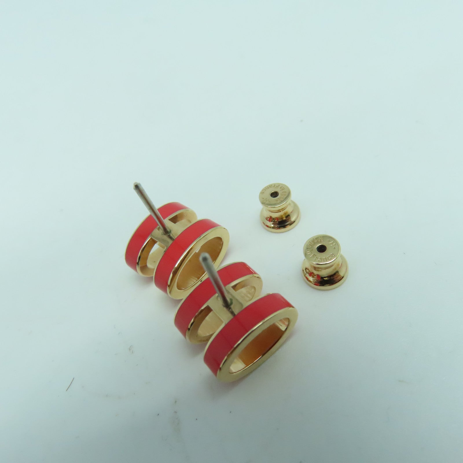 HERMES 金屬Pop H Earrings耳環金色/粉紅色