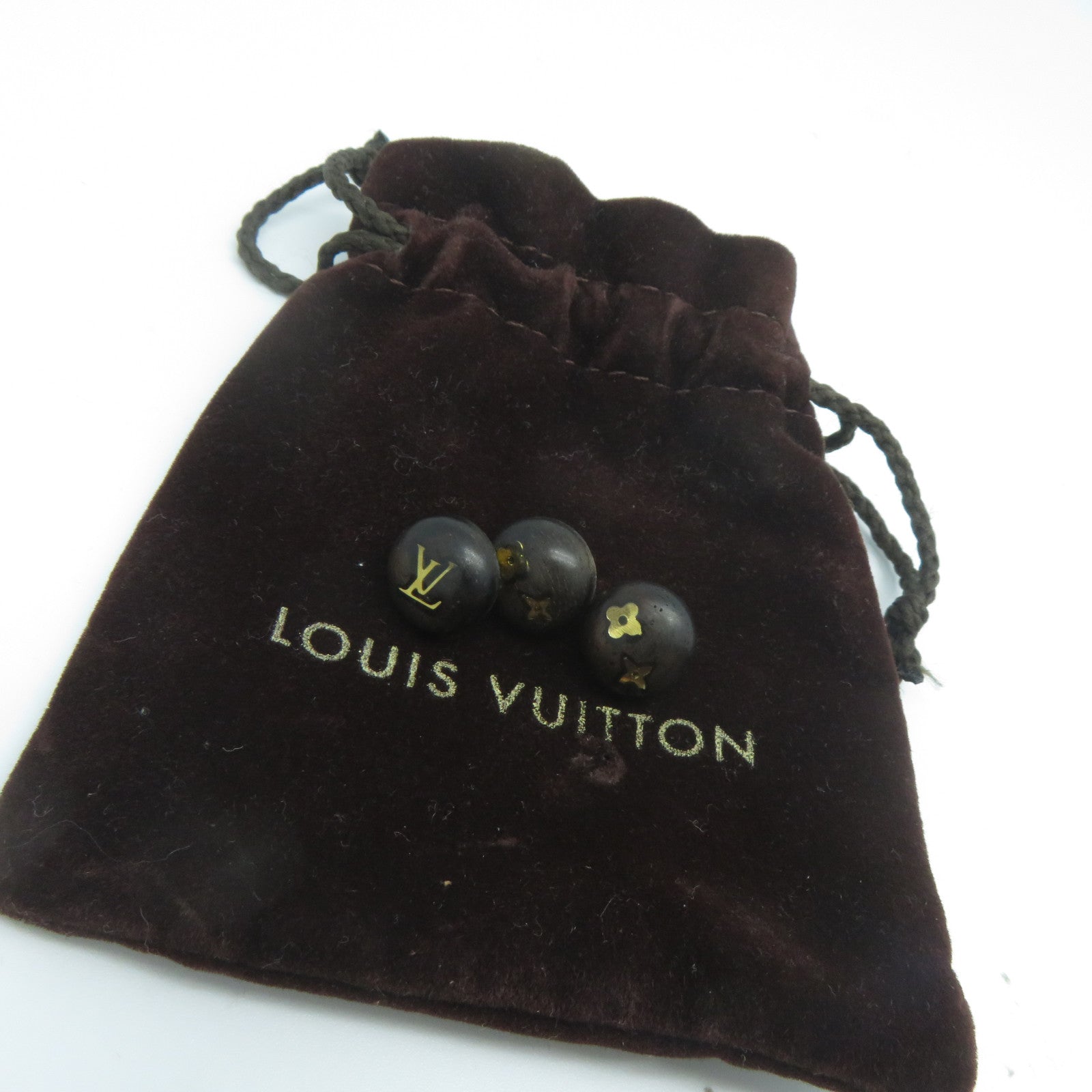LOUIS VUITTON 木製Earrings耳環啡色/金色