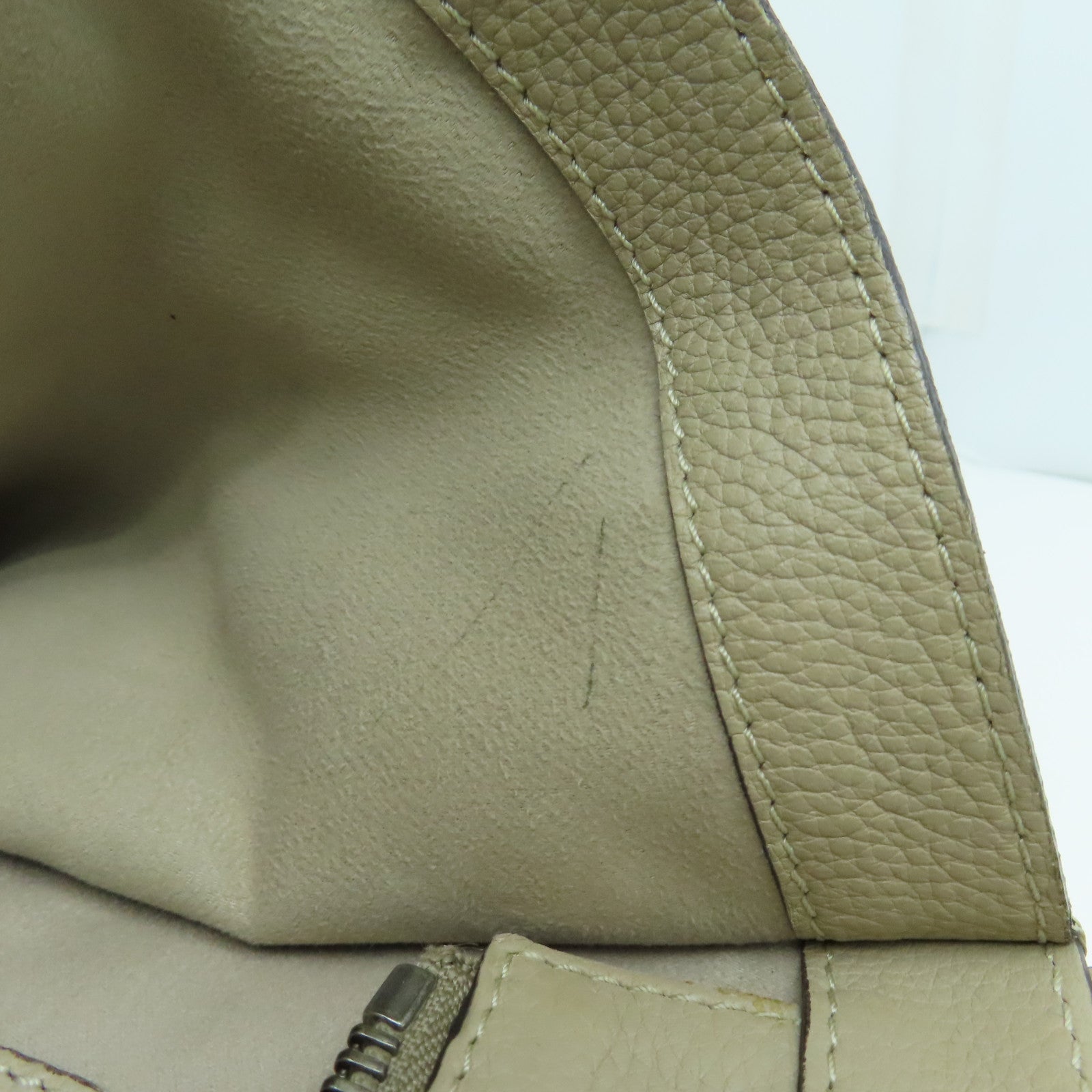CELINE 【激減優惠】牛皮皮革Nano Hand Bag銀扣手挽袋杏色