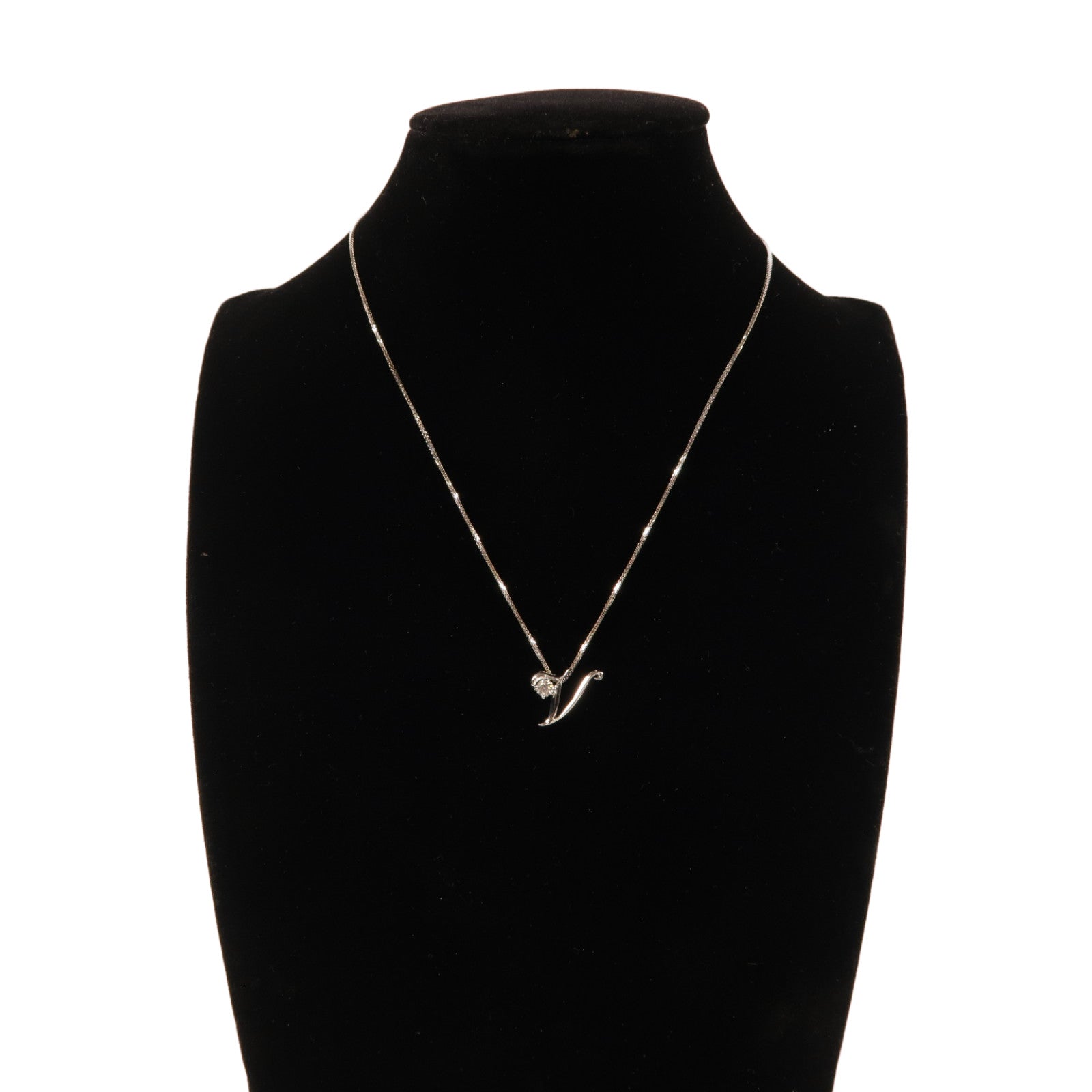 JEWELRY 18K白金Diamond Necklace 0.25ct鑽石項鍊銀色